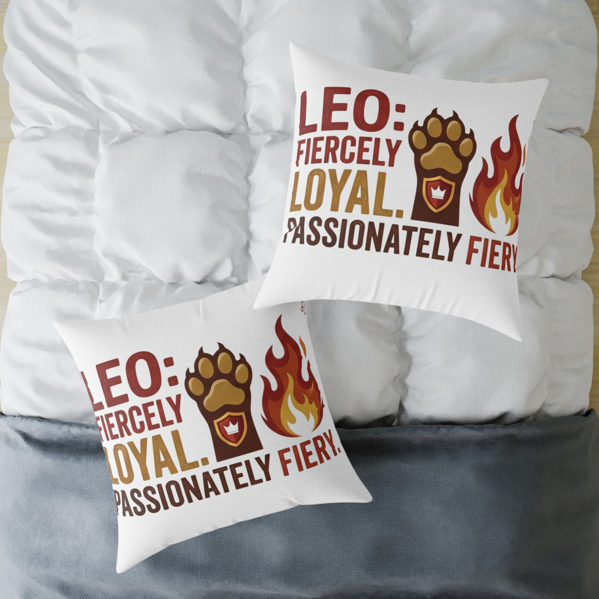 Leo Zodiac Fiercely Loyal Square Poly Canvas Pillow