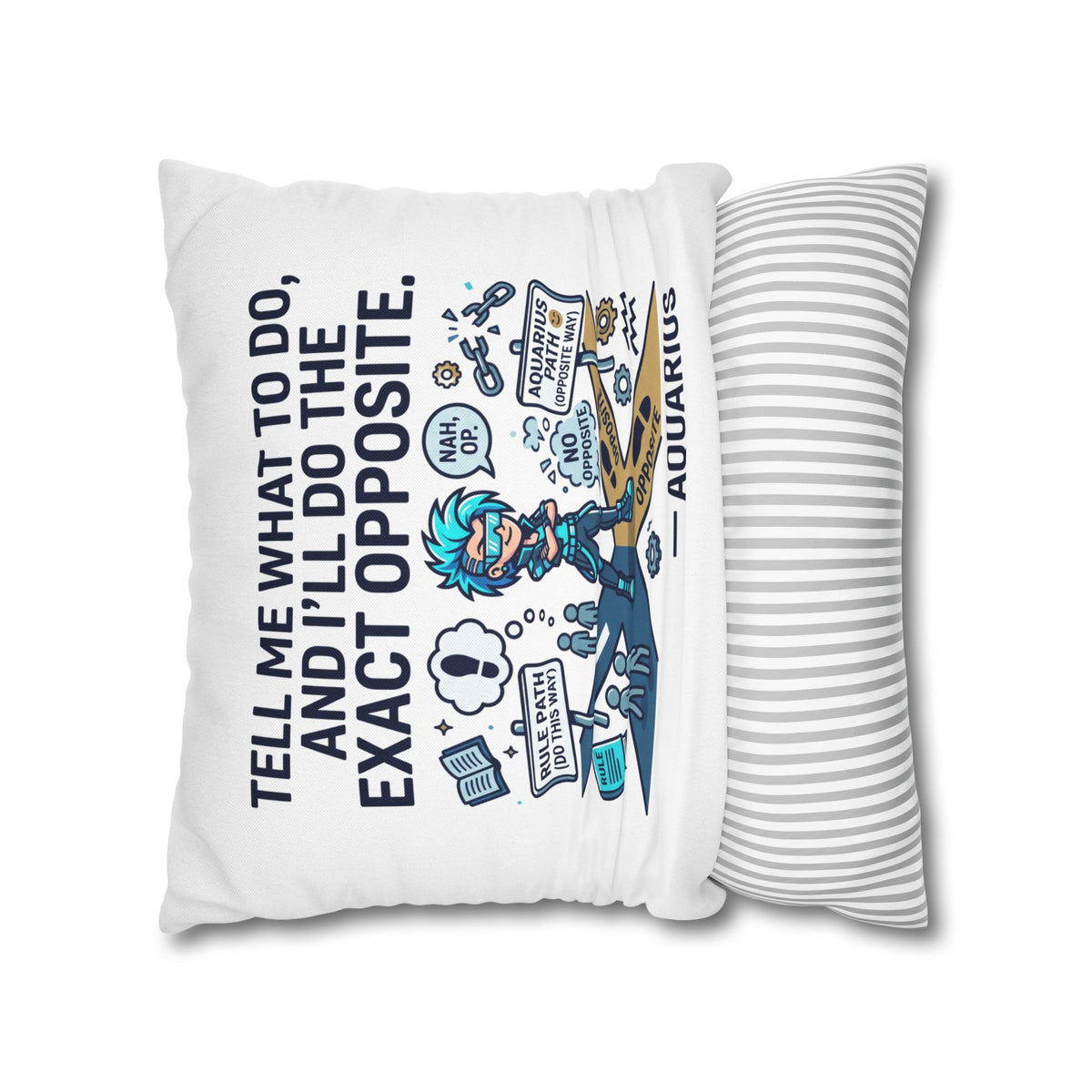 Aquarius Zodiac Spun Polyester Square Pillowcase