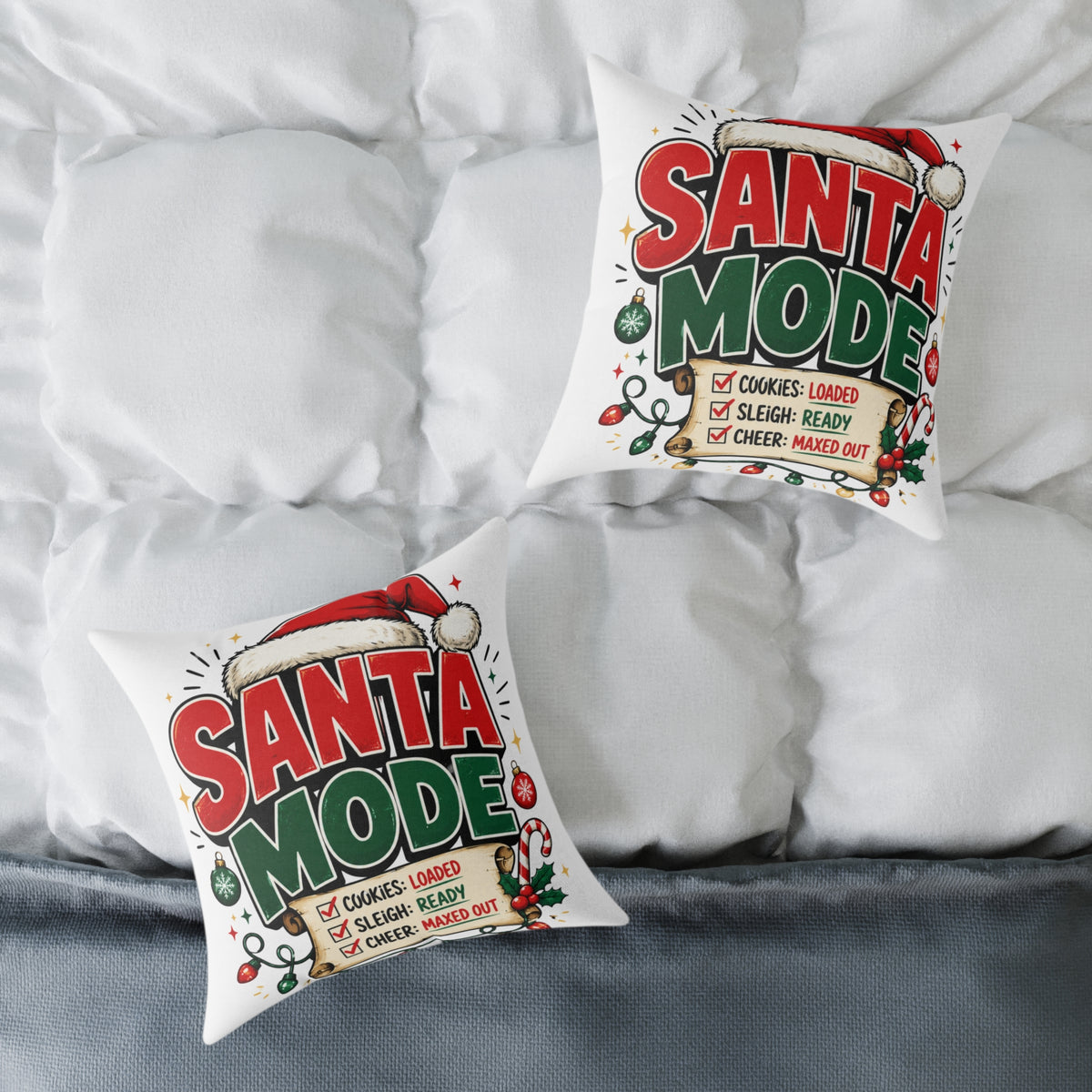 Christmas Santa Mode Holiday Throw Pillow – Festive Christmas Decorative Cushion