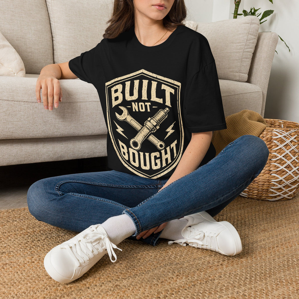 Built Not Bought T-Shirt — Vintage Mechanic Auto Repair Tee