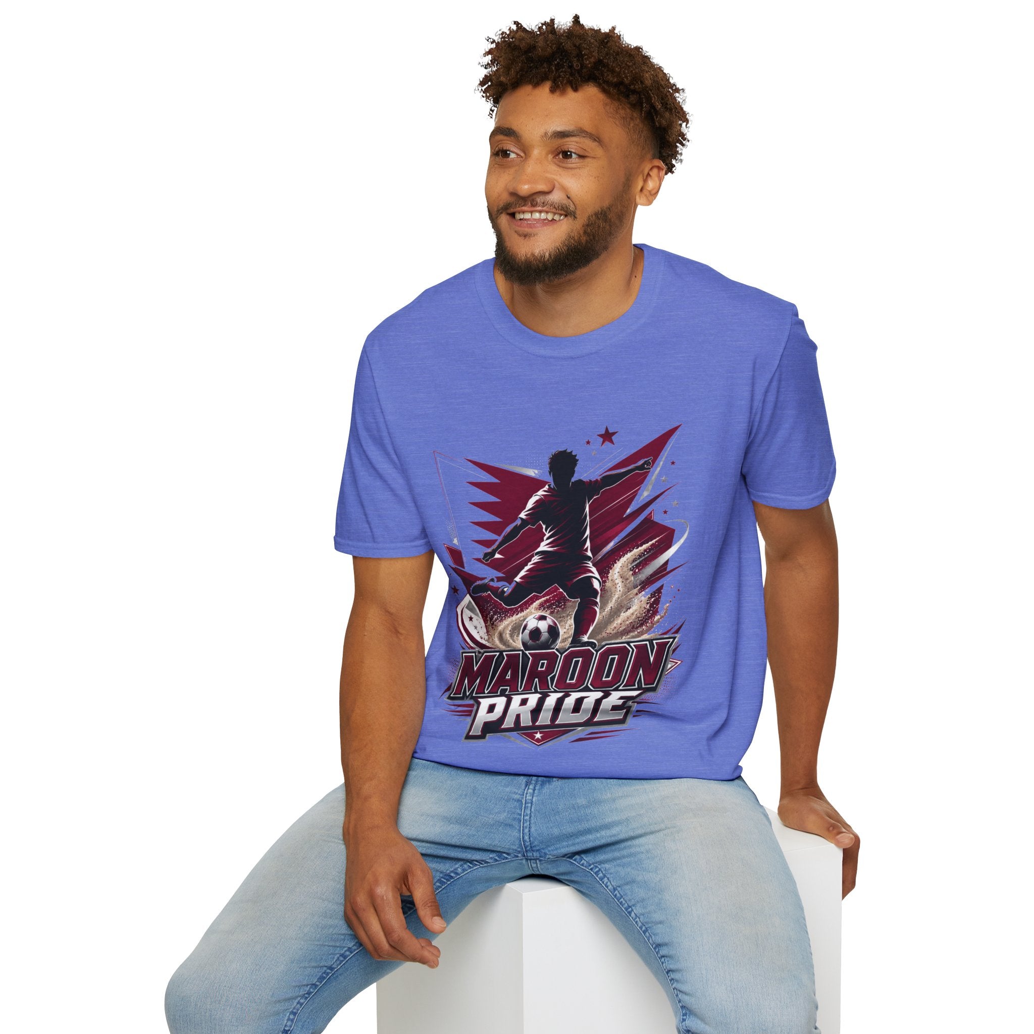 Qatar Maroon Pride Soccer T-Shirt — Silhouette Player Graphic Tee