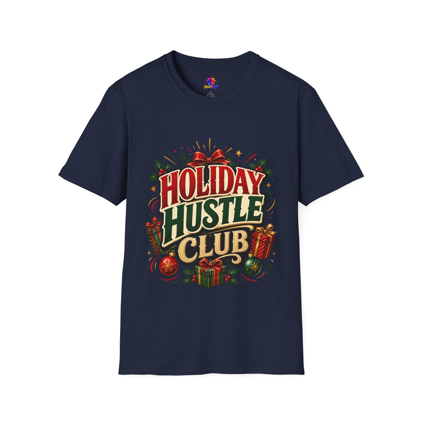 Holiday Hustle Club T-Shirt — Funny Christmas Graphic Tee
