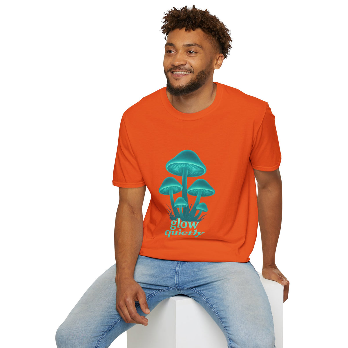 Mushroom Graphic T-Shirt — 'Grow Quietly' Teal Fungi Tee - Trending Now - August 2026