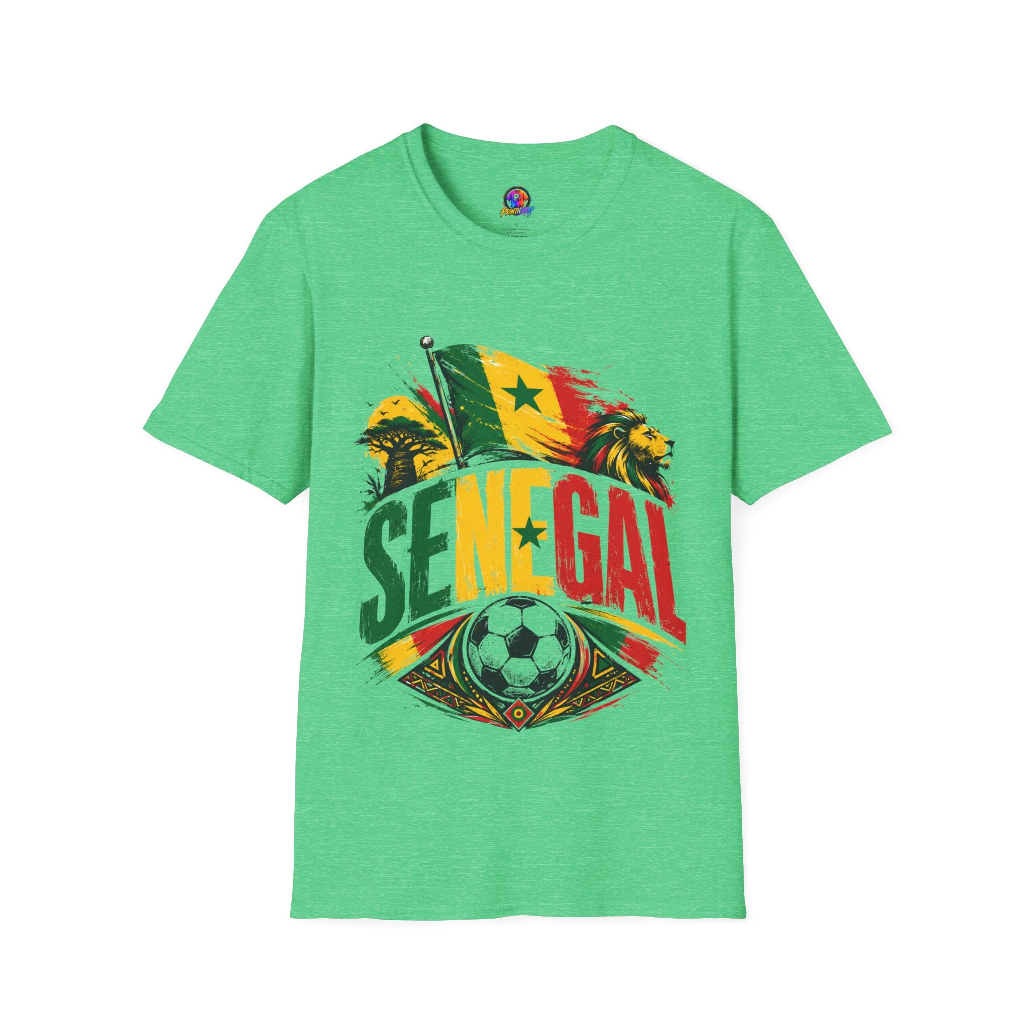 Senegal Flag Soccer T-Shirt — Lion & Football Pride Tee
