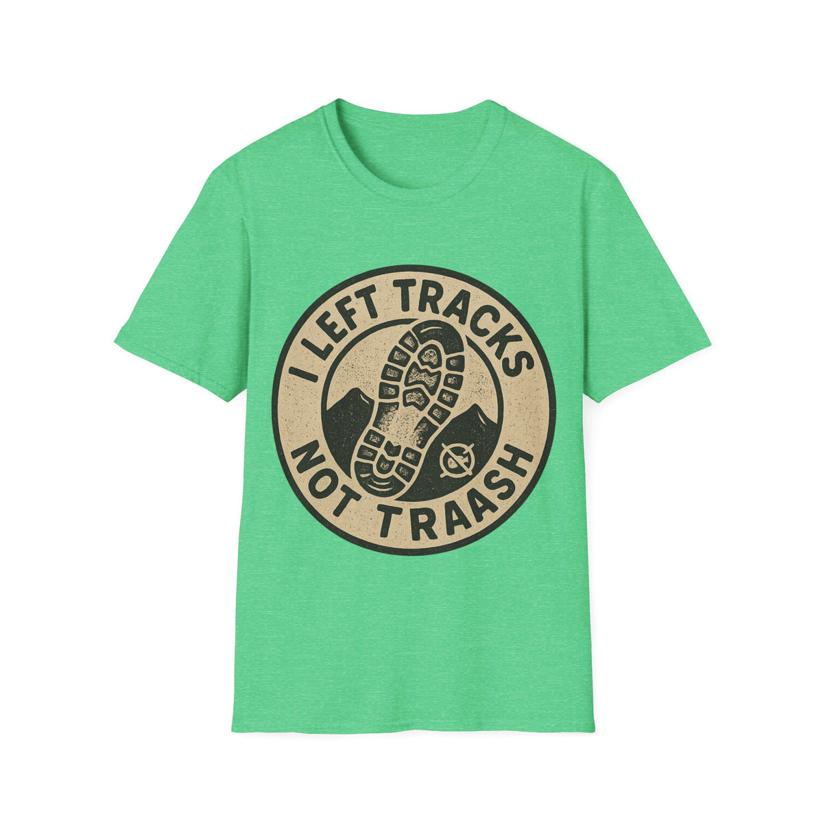 Left Tracks Not Trash Vintage Badge T-Shirt, Retro Leave No Trace Hiking Tee - Trending Now - September 2026