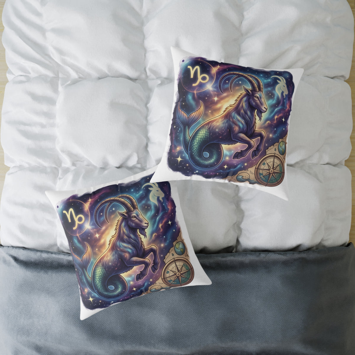 Capricorn Zodiac Pillow – Mystical Sea-Goat Constellation Decorative Throw Pillow