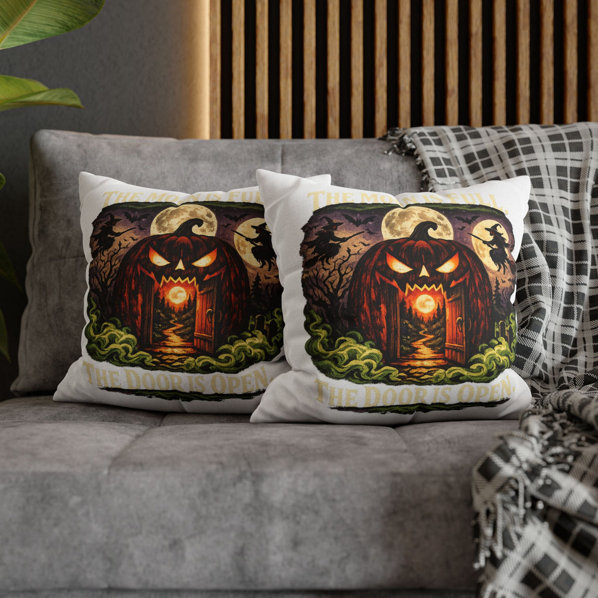Halloween Pumpkin Door Decorative Pillowcase