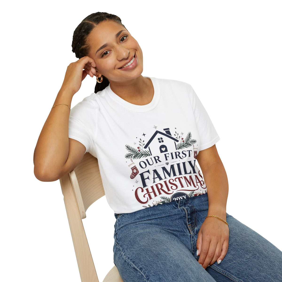 T-Shirt — Our First Family Christmas Personalized Tee