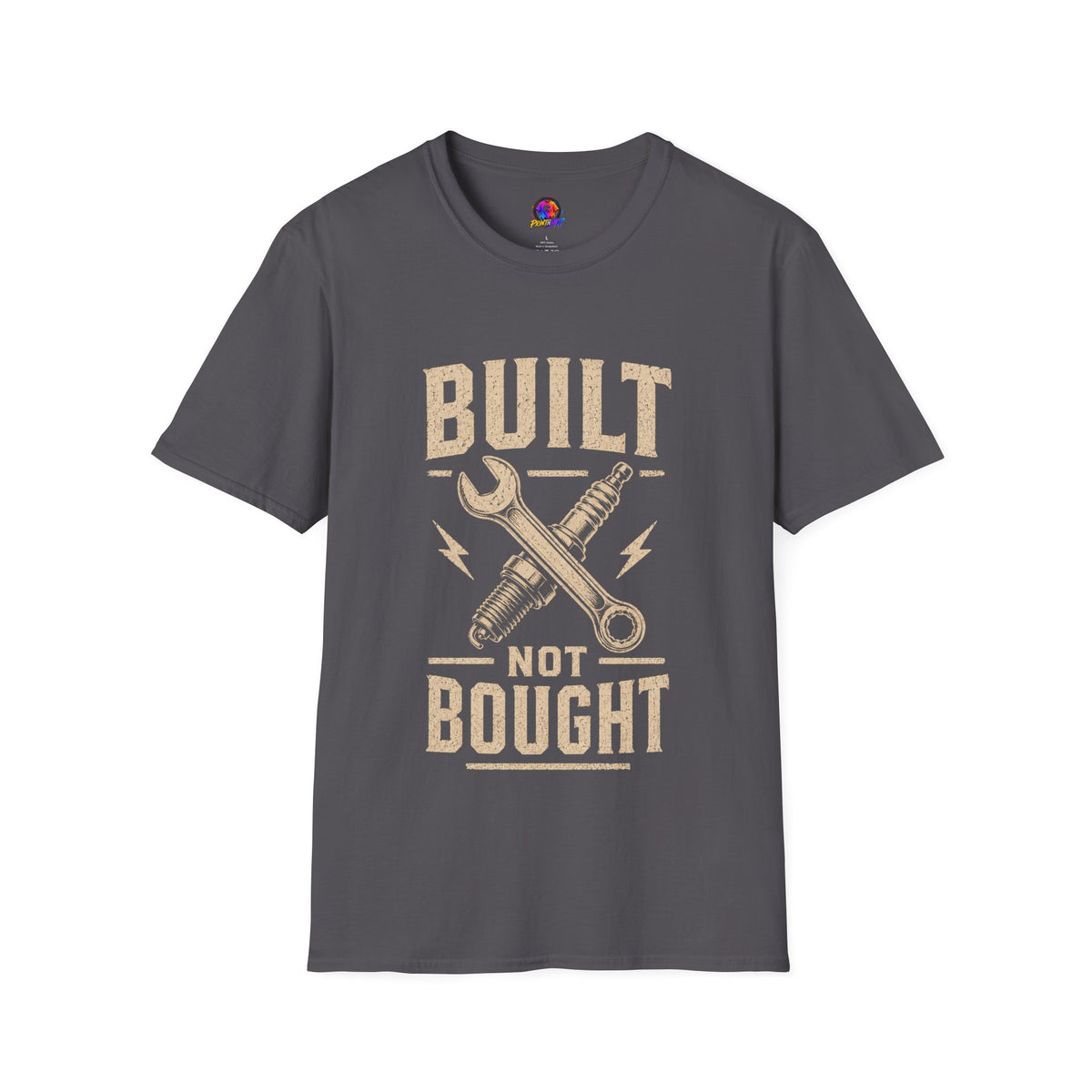 Built Not Bought T-Shirt — Vintage Mechanic DIY Garage Tee