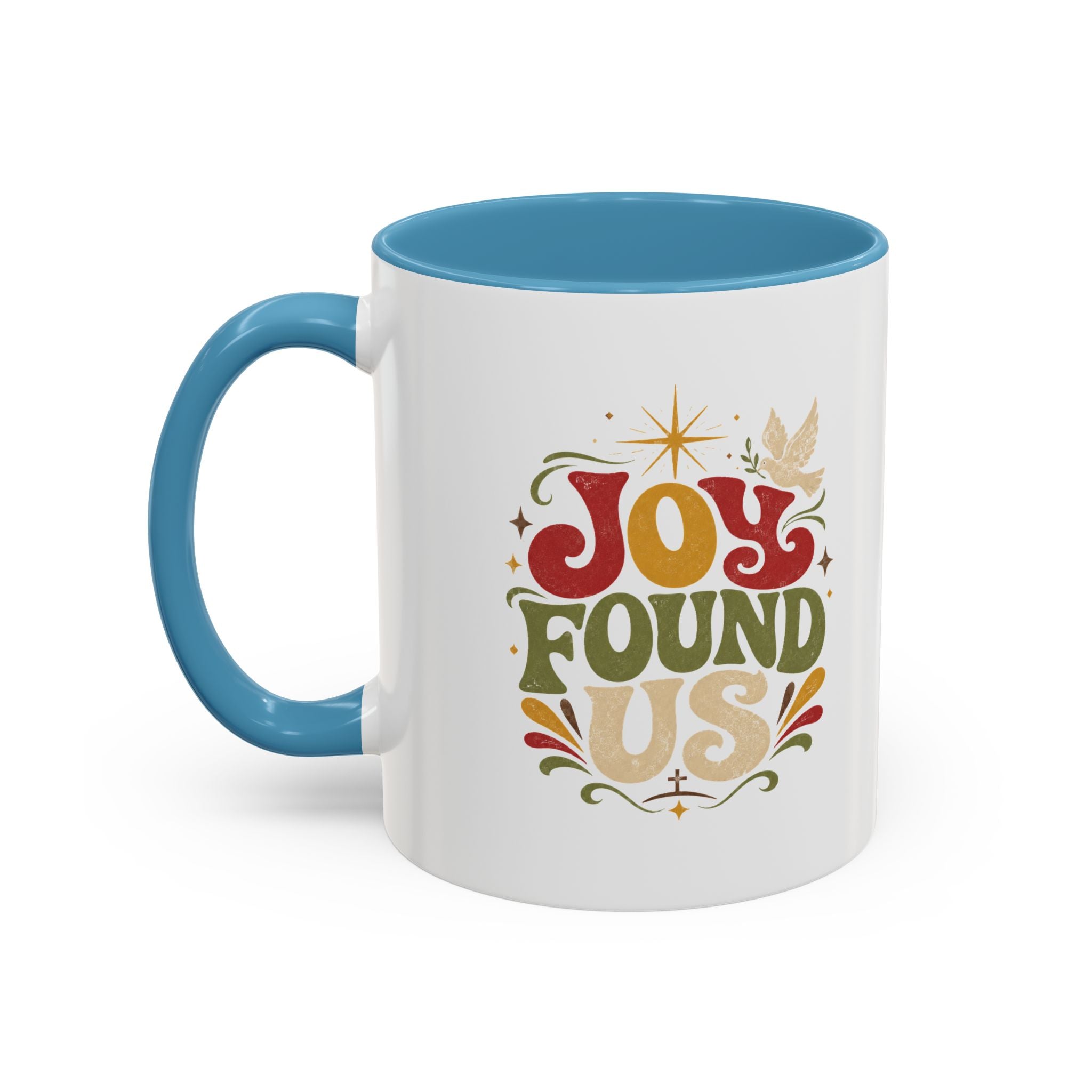 Christmas Joy Found Us Mug — Retro Holiday Coffee Cup