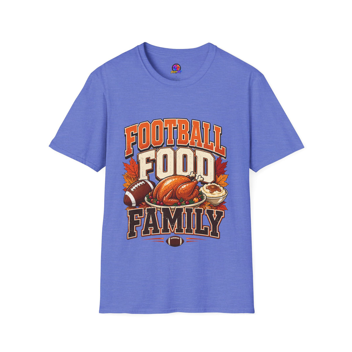 Thanksgiving T-Shirt Football Food Family T-Shirt — Thanksgiving Tailgate Tee for Fans