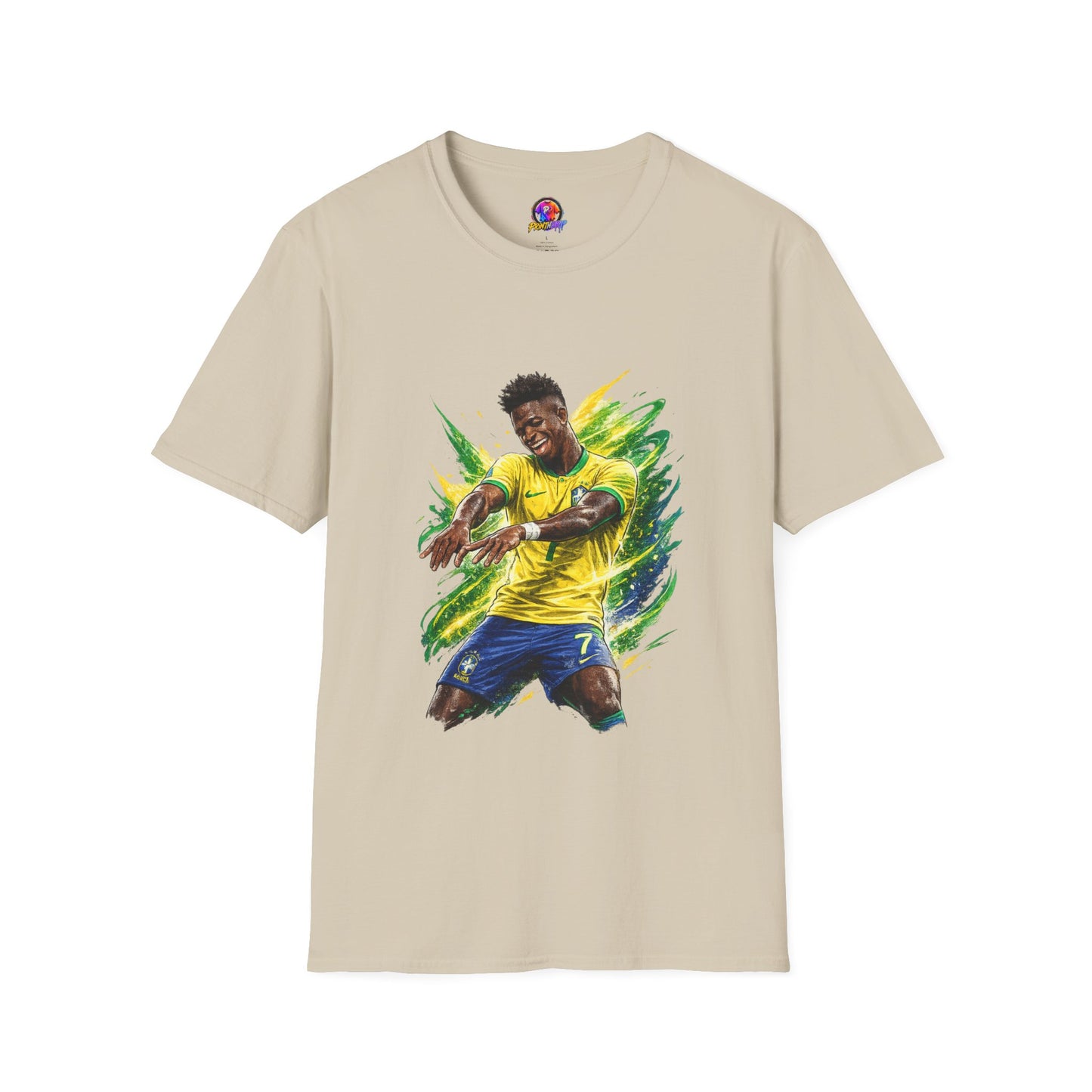 Brazil  Soccer Celebration T-Shirt — Brazilian Football Player Artwork