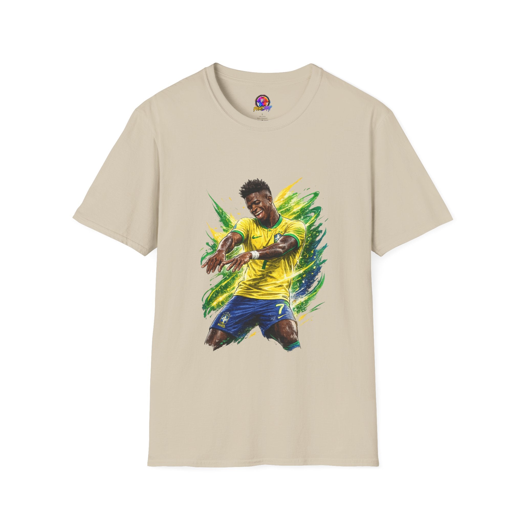 Brazil  Soccer Celebration T-Shirt — Brazilian Football Player Artwork