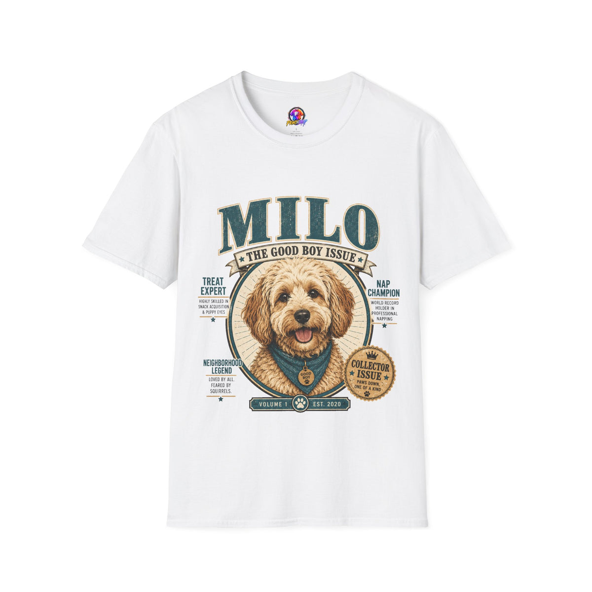 Milo 'The Good Boy Issue' T-Shirt — Cute Dog Portrait Tee