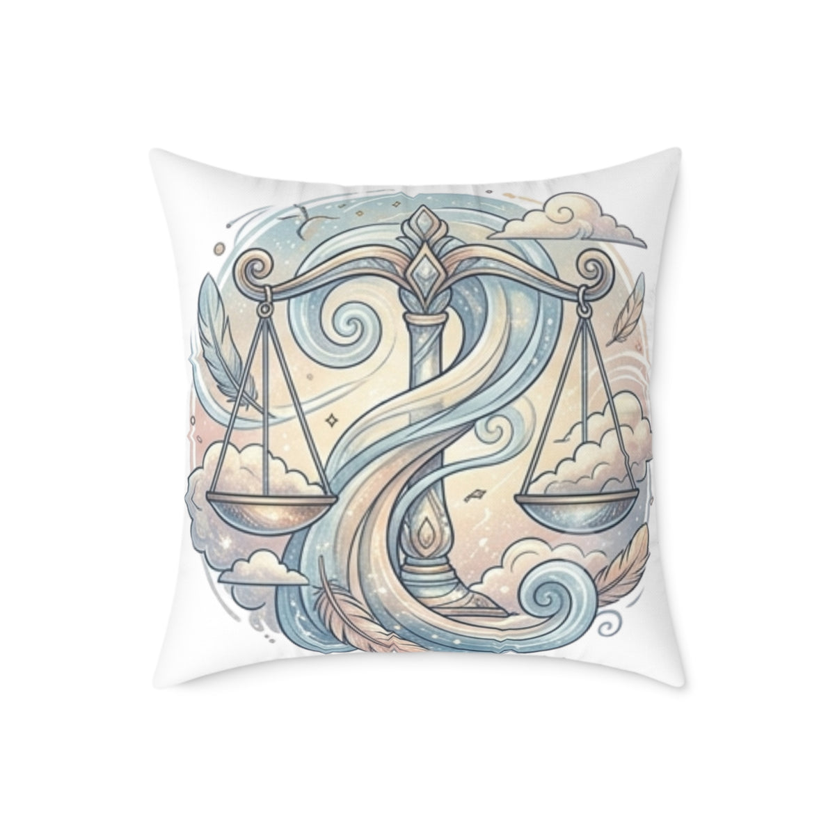 Libra Balance Zodiac Square Poly Canvas Pillow