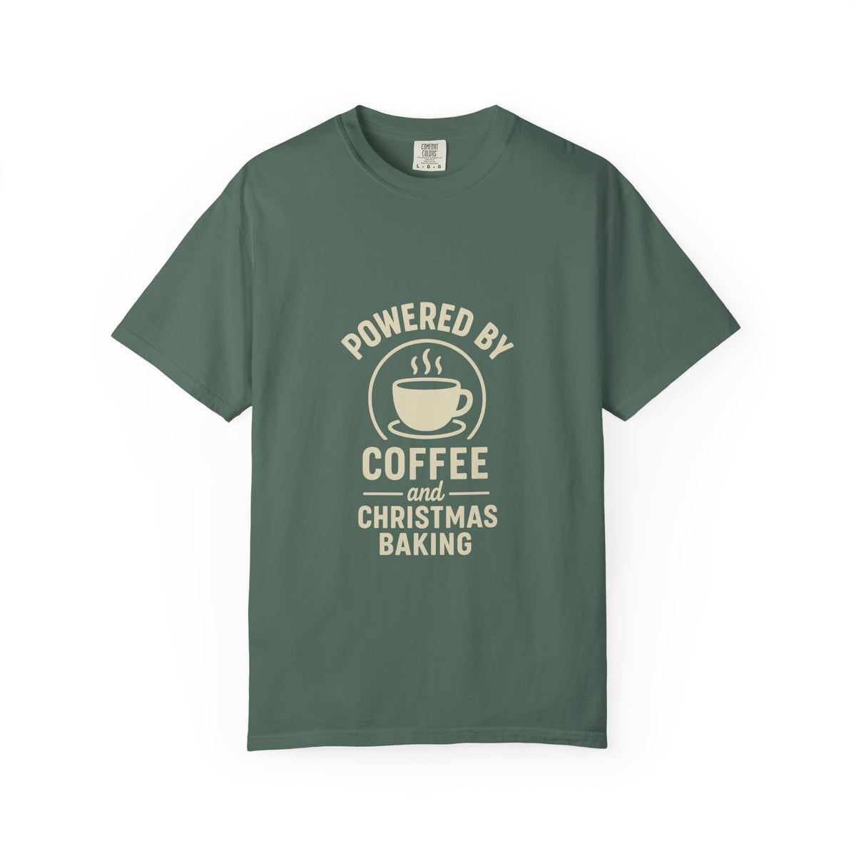 Christmas Baking T-Shirt — "Powered by Coffee and Christmas Baking"- Trending Now - October 2026