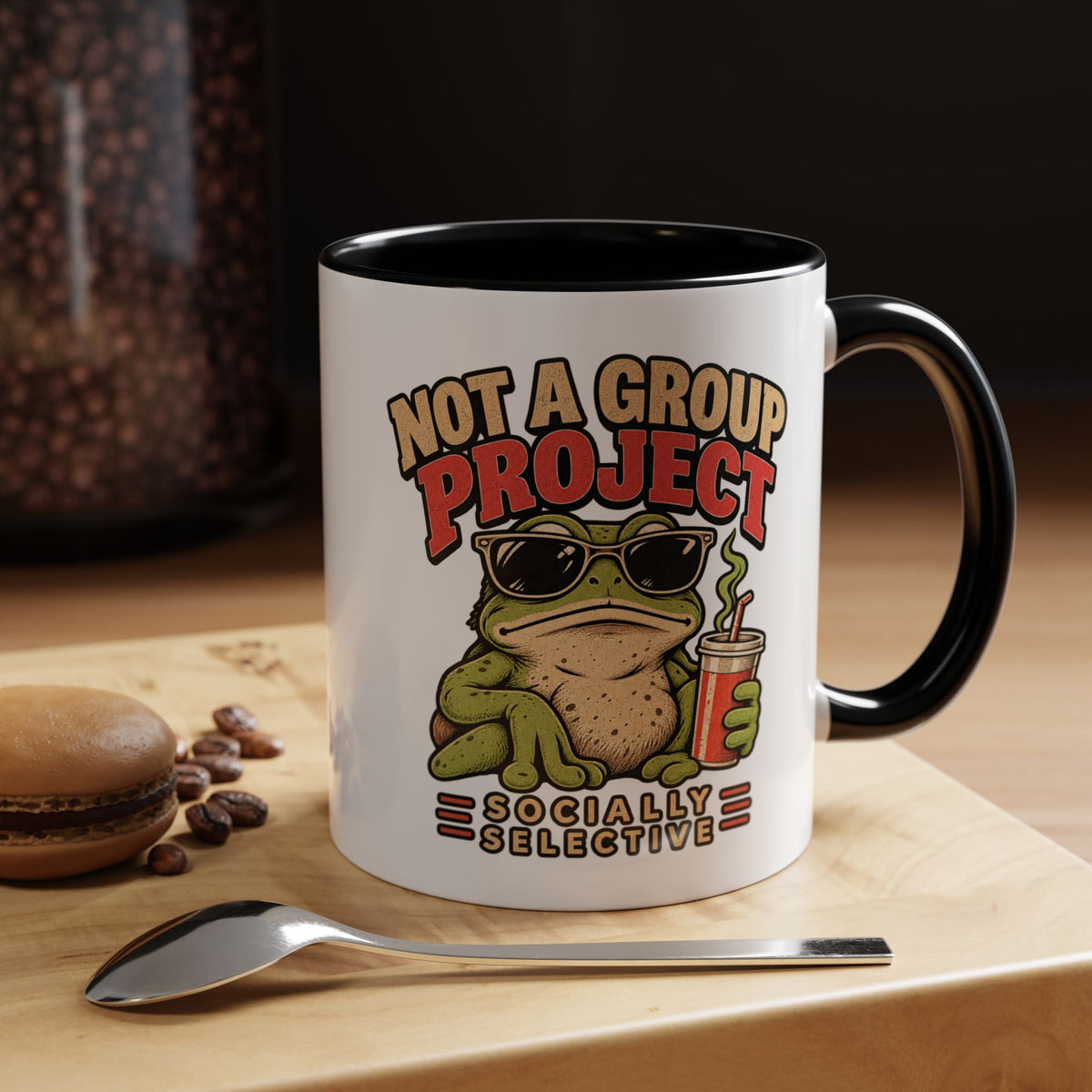 Funny And Witty "Not A Group Project" Accent Coffee Mug (11, 15oz)