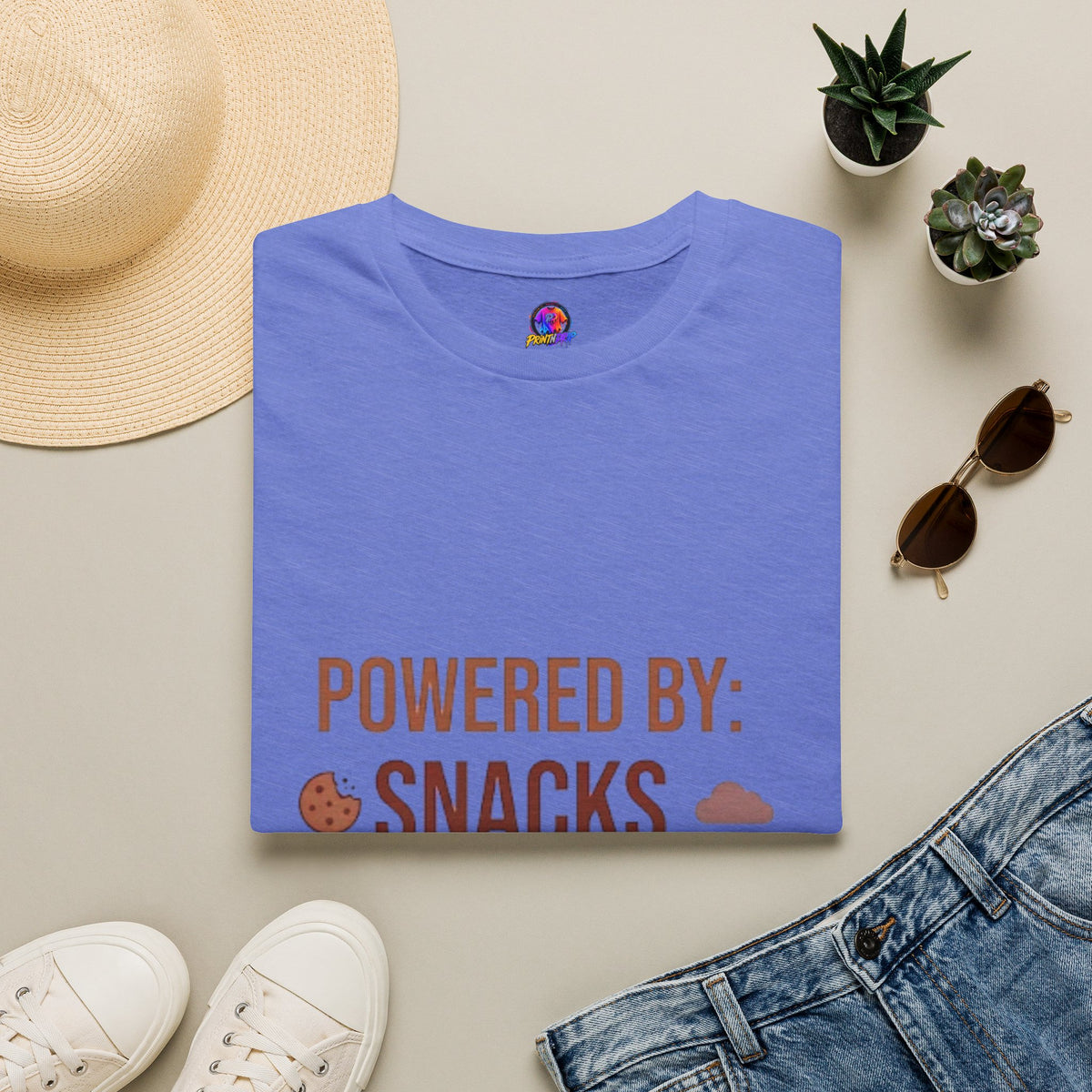 Taurus  Powered By: Snacks, Naps & Stubbornness T-Shirt — Funny Cozy Casual Tee