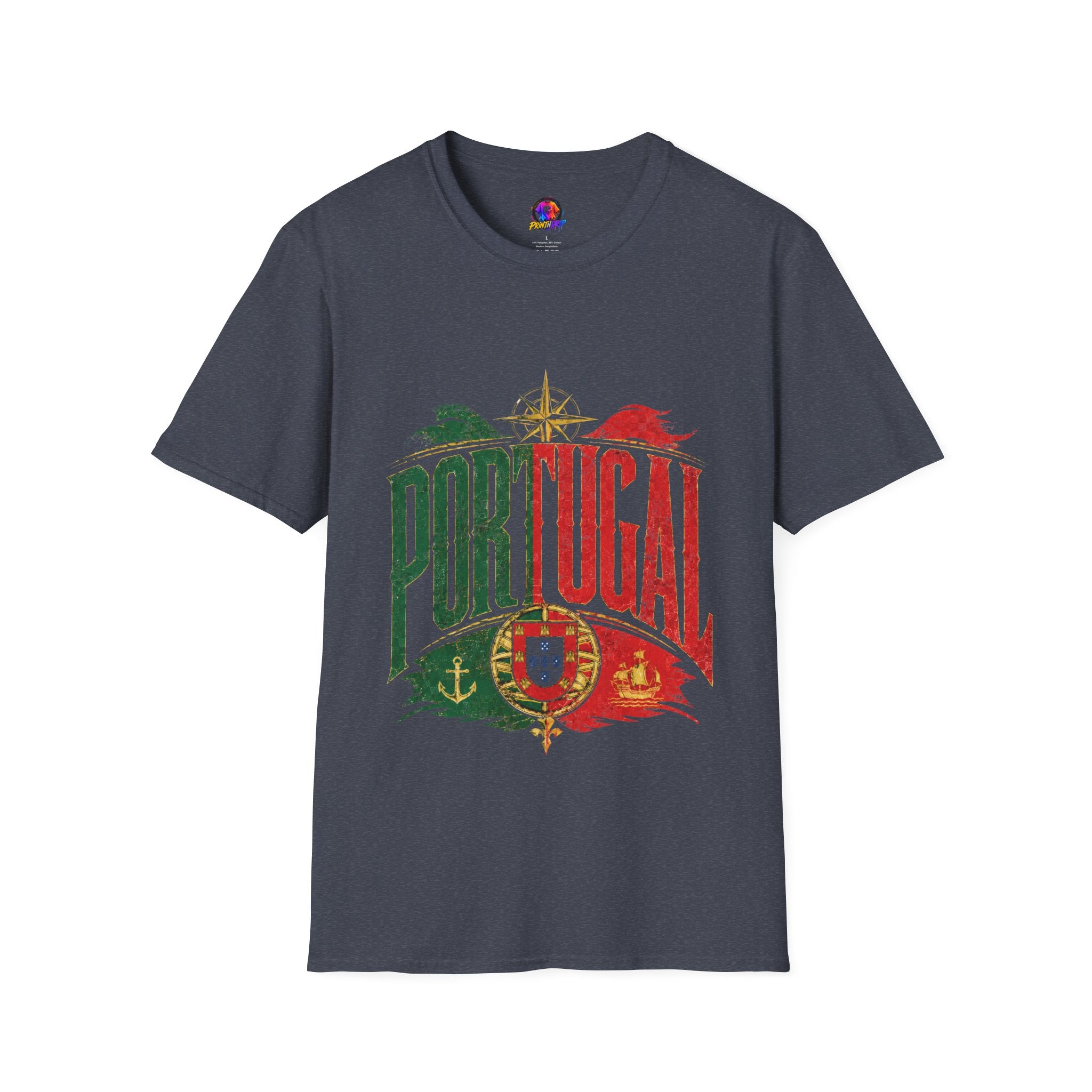 Portugal Vintage Compass T-Shirt — Retro Portuguese Flag Travel Tee