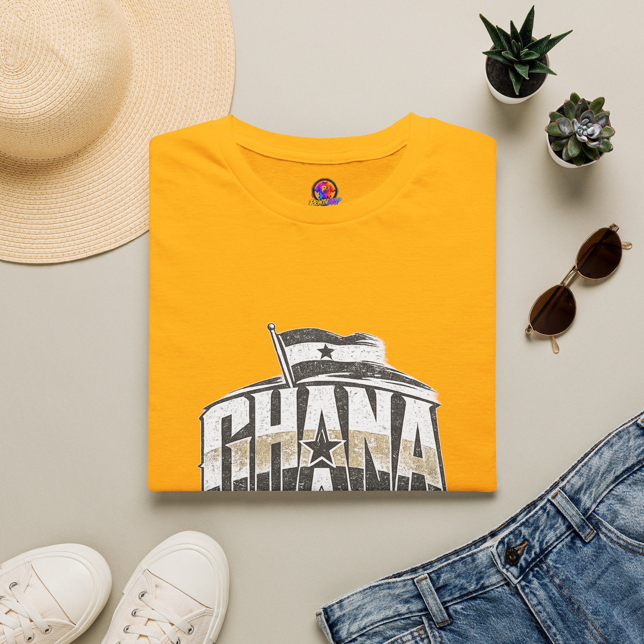 Ghana Vintage Flag T-Shirt — Retro Ghana Pride Graphic Tee