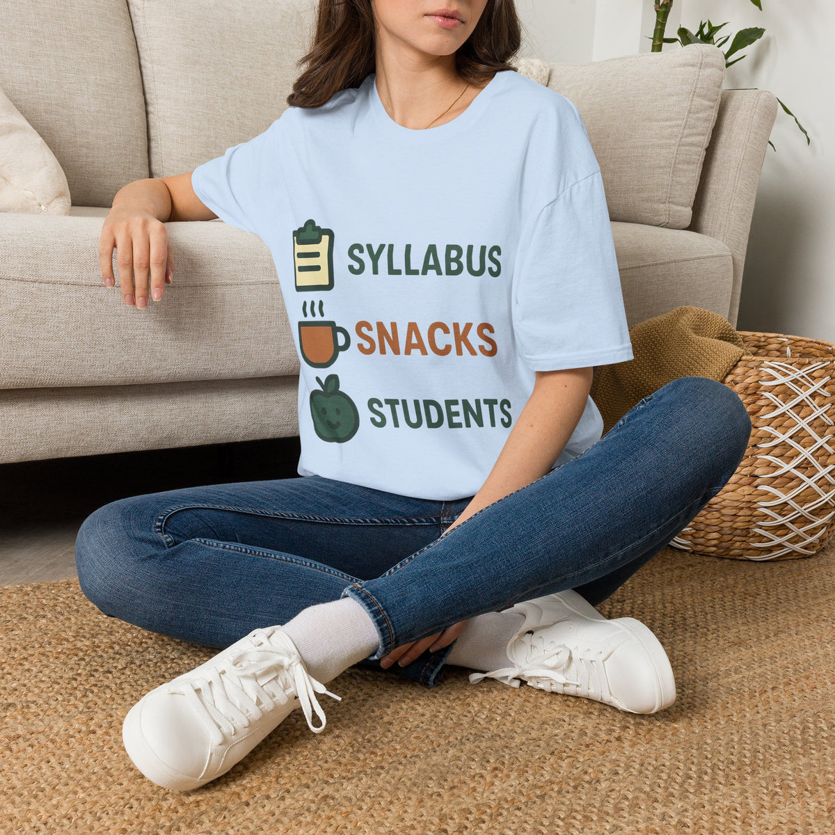 Syllabus Snacks Students Graphic Tee — Funny Teacher & Student Back-to-School T-Shirt - Trending Now - August 2026