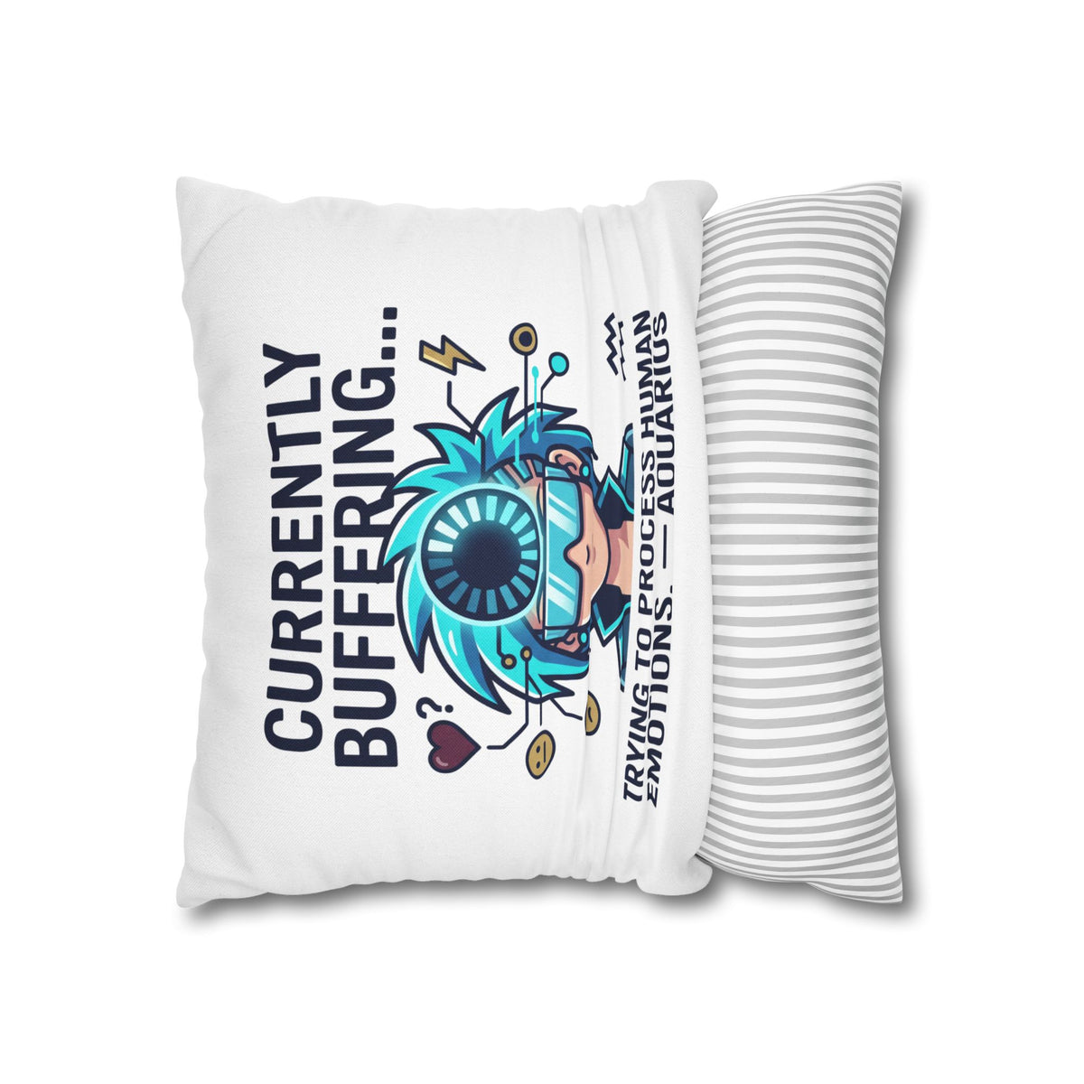 Aquarius Zodiac Spun Polyester Square Pillowcase