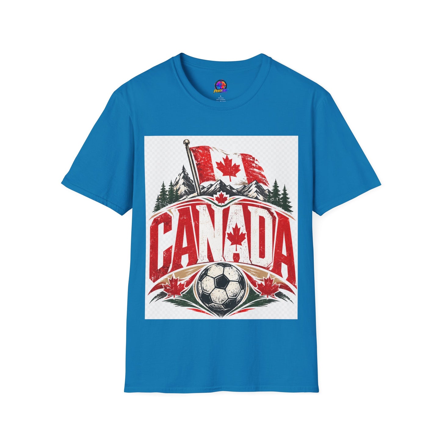 Canada Soccer T‑Shirt — Canadian Flag & Maple Leaf Crest