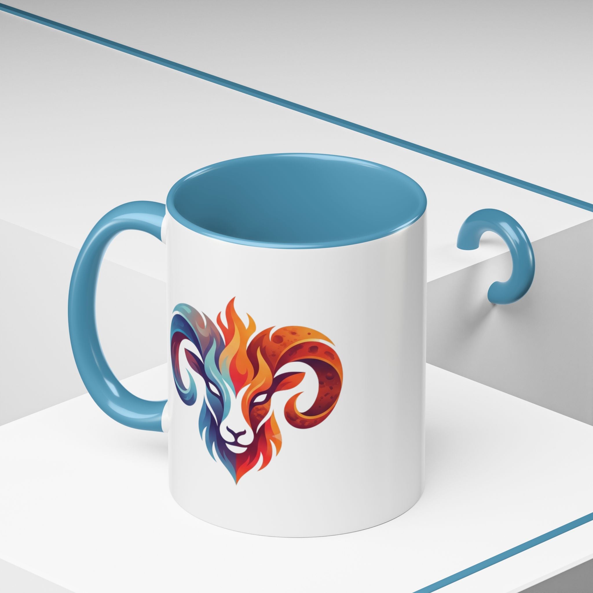 Aries Ram Heart Coffee Mug – Colorful Zodiac Accent Mug