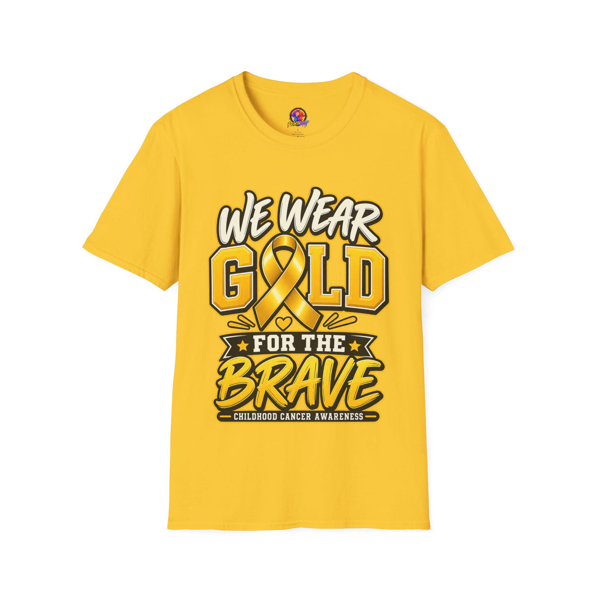 Childhood Cancer Awareness T-Shirt — "We Wear Gold For The Brave"