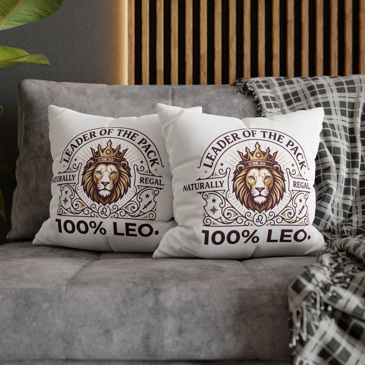 Leo Zodiac Leader Of The Pack Spun Polyester Square Pillowcase
