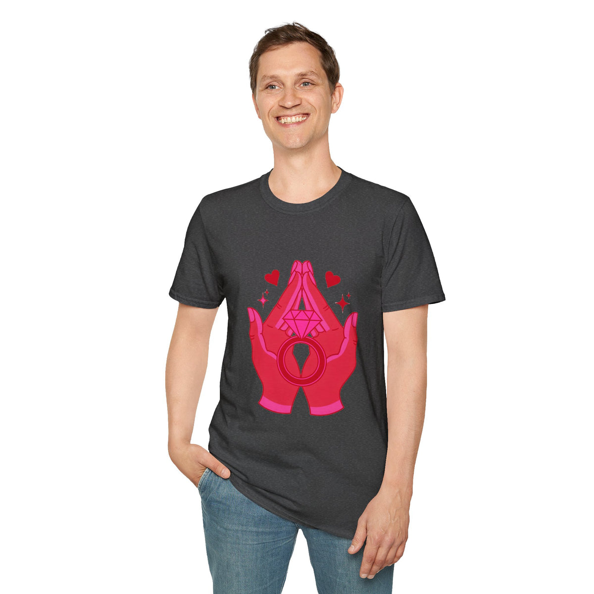 Manifested Hands Graphic T-Shirt — Pink Prayer Hands with Hearts - Trending Now - September 2026