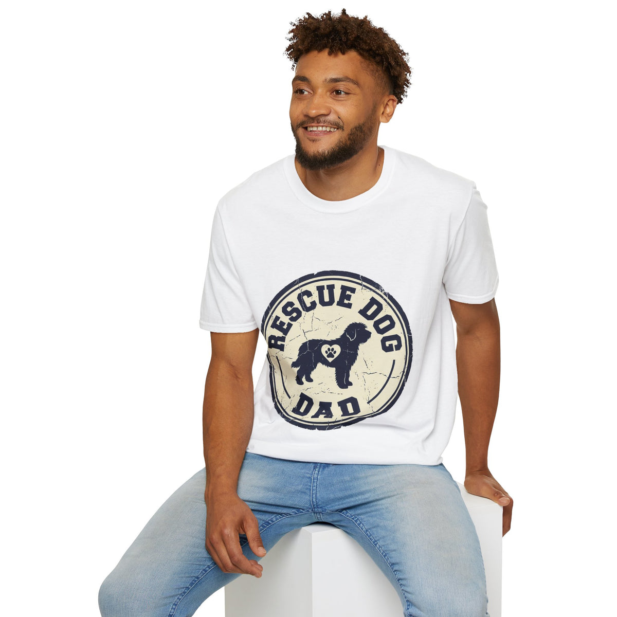 Rescue Dog Dad T-Shirt – Vintage Shelter Pup Support Tee