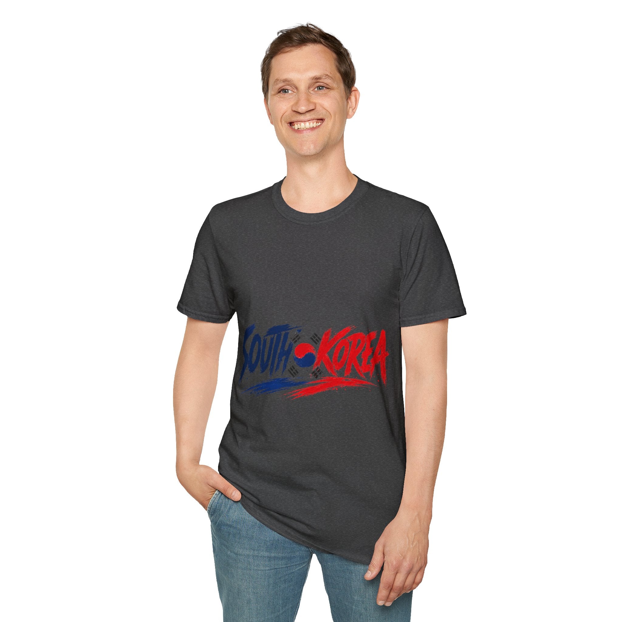 South Korea Flag Brushstroke T-Shirt — Patriotic Korean Travel Tee