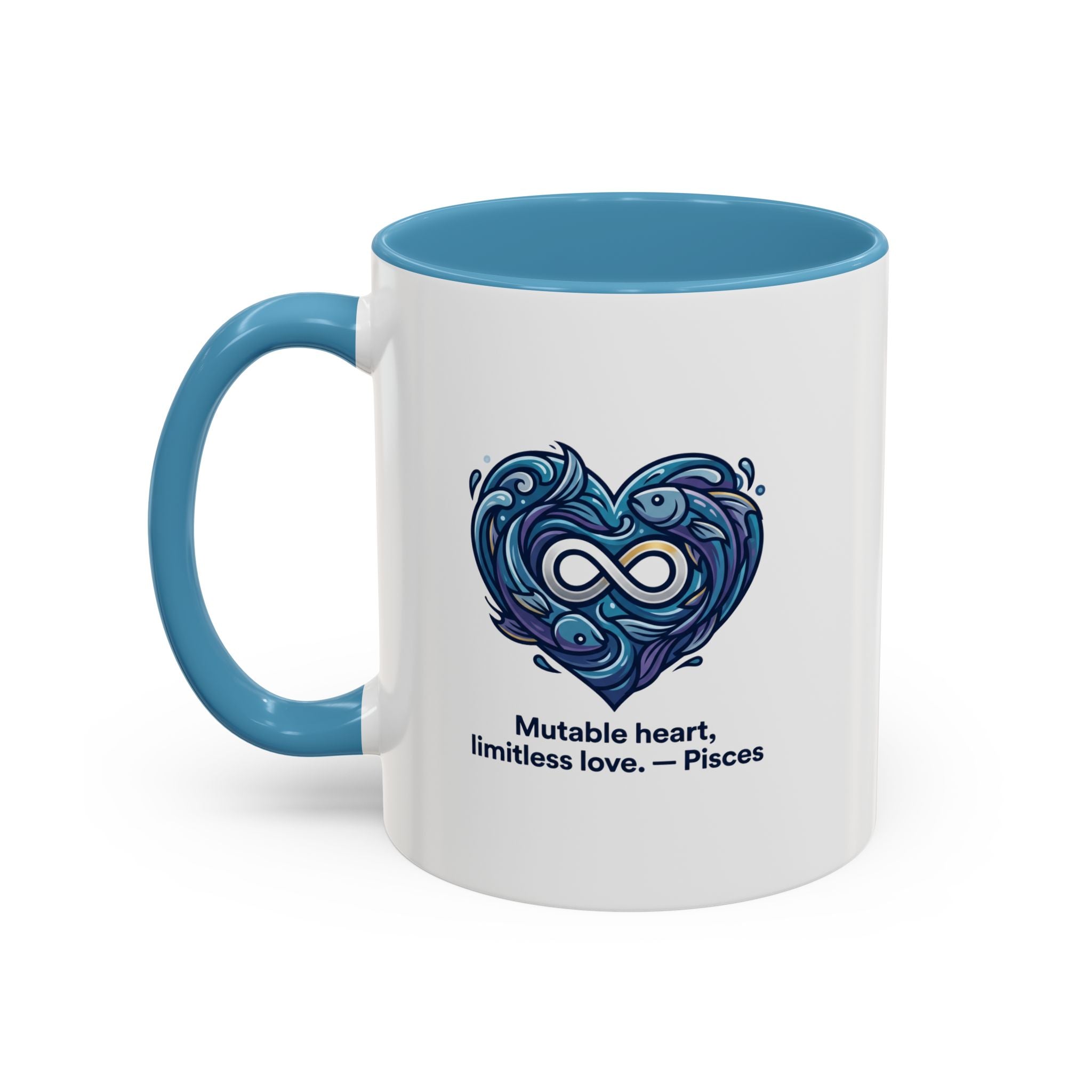 Pisces Heart Coffee Mug — "Mutable heart, limitless love" Zodiac Gift