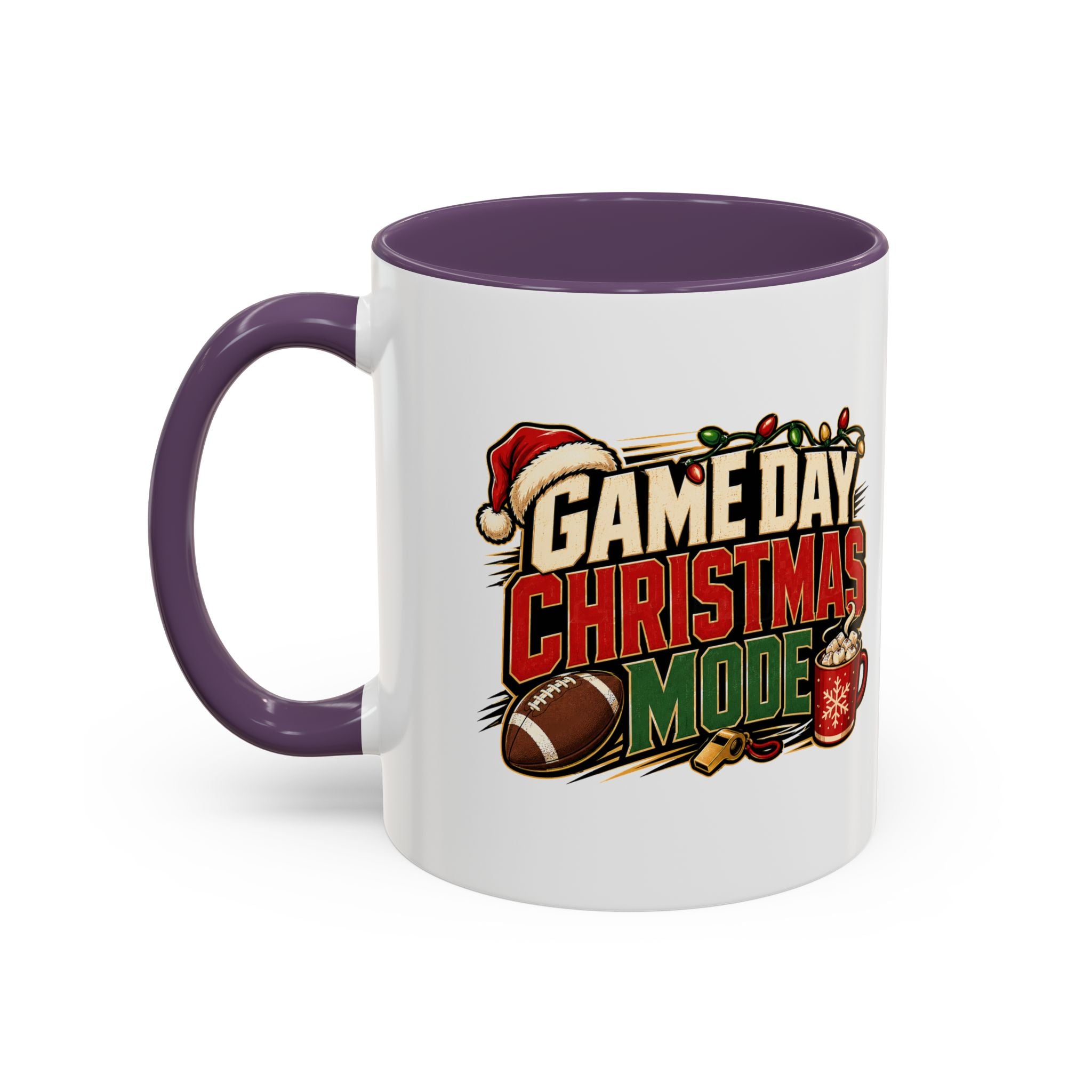 Modern Day Christmas Game Day Christmas Mode Coffee Mug - Holiday Football Mug (11/15oz)