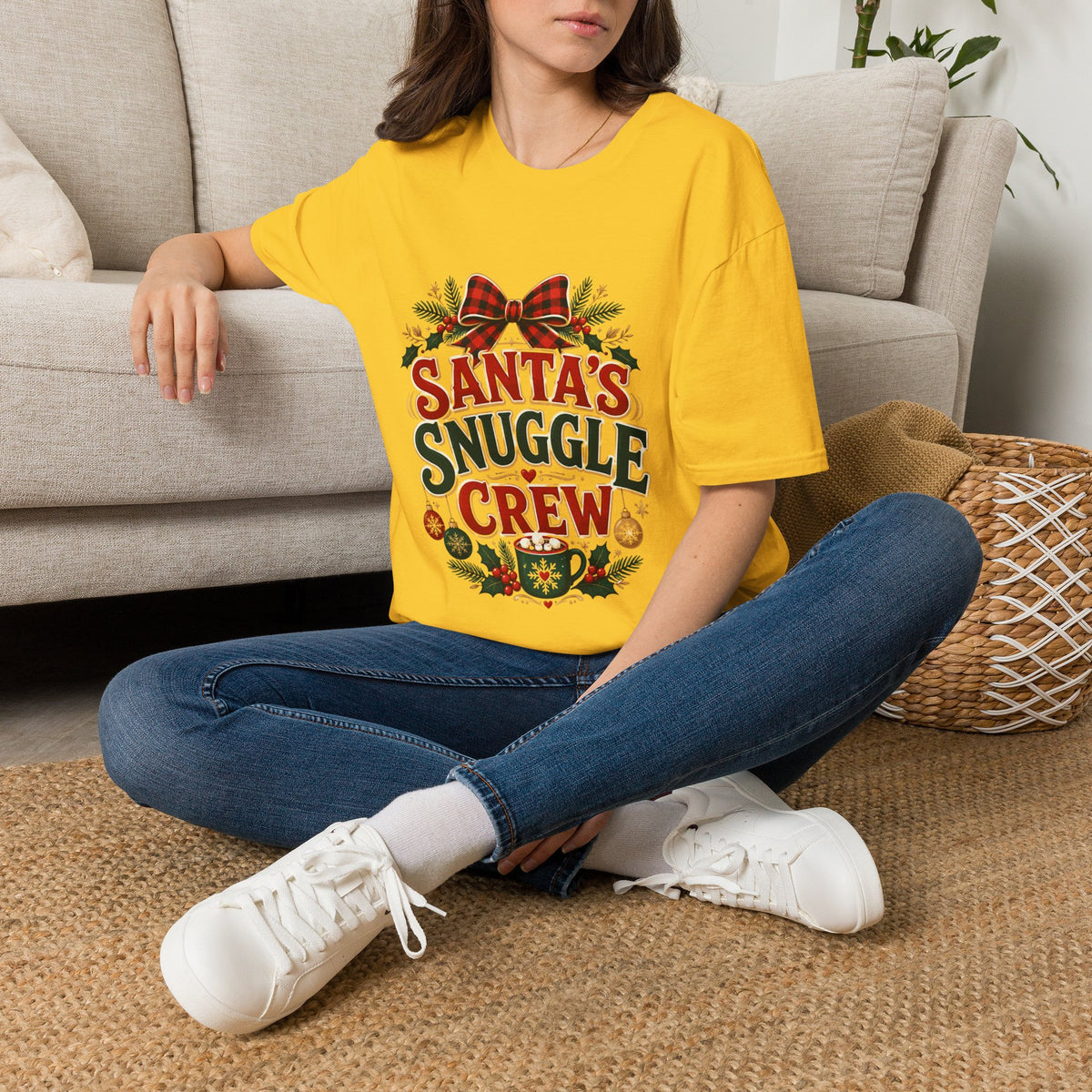 Santa's Snuggle Crew T-Shirt — Cute Christmas Holiday Tee