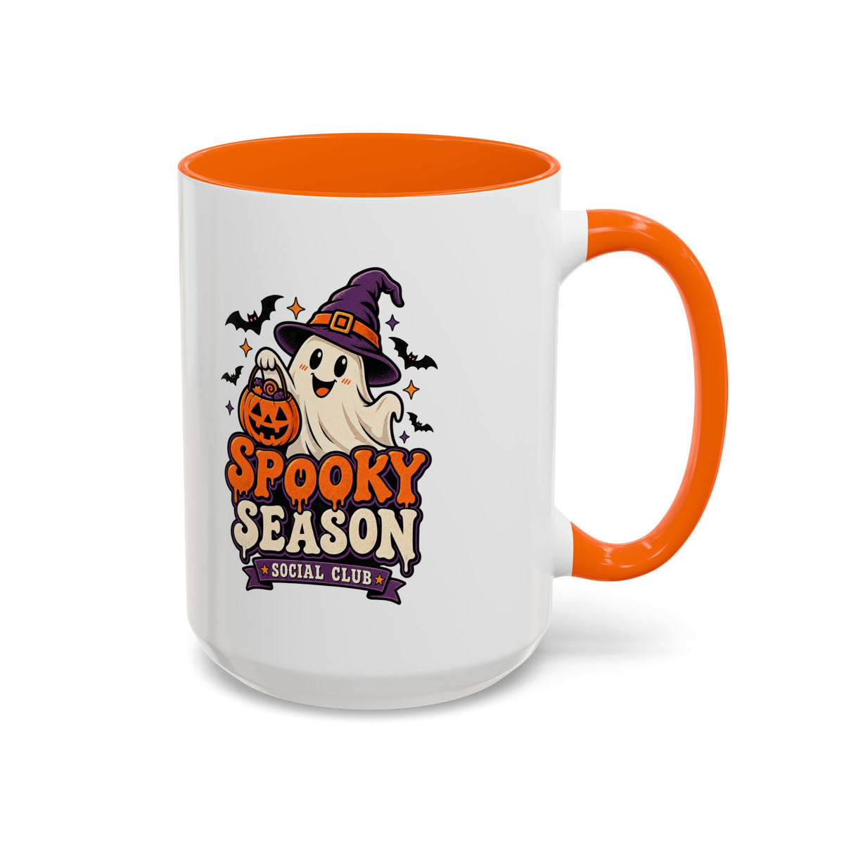 Spooky Season Coffee Mug — Cute Ghost Halloween Accent Mug (11/15oz)