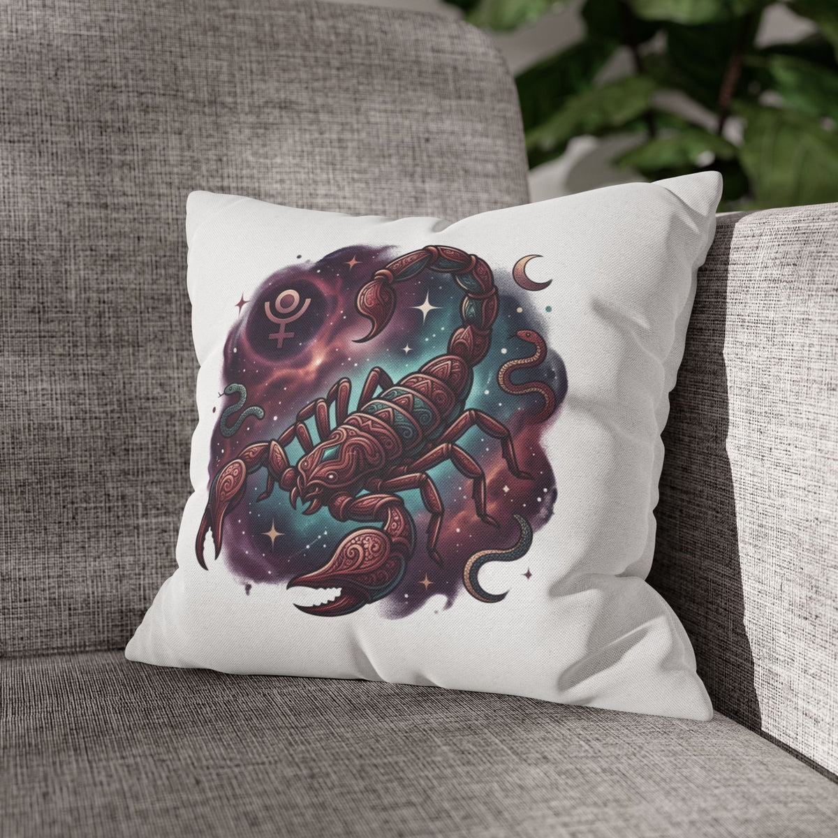 Scorpio Zodiac Scorpion Pillowcase — Astrological Night Sky Throw Pillow