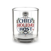 Christmas Glass Mug Chief Holiday Host Glass Mug — 10oz Festive Christmas Coffee Cup