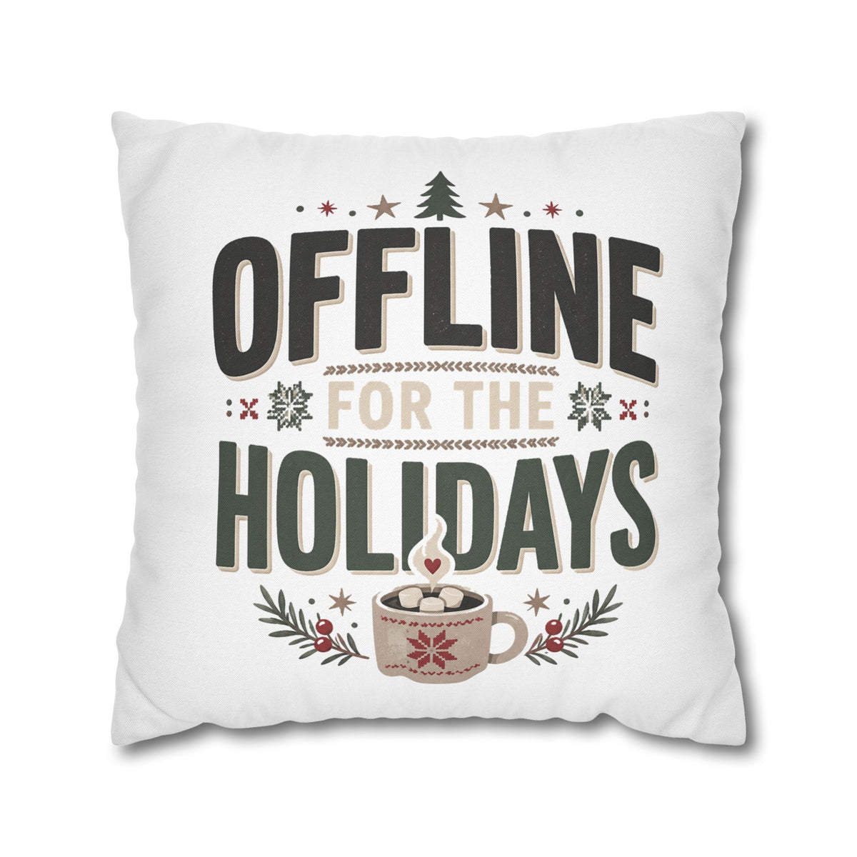 Christmas Offline for the Holidays Decorative Pillowcase
