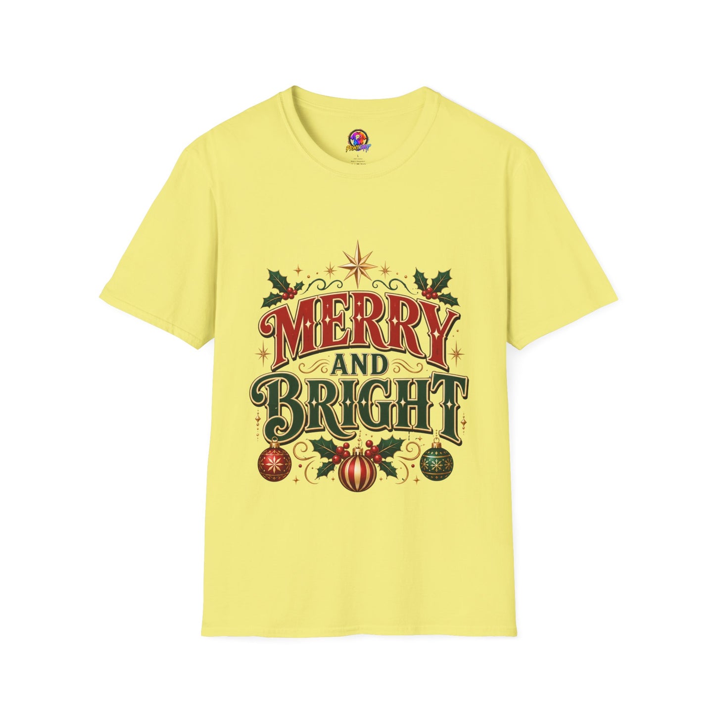 Merry and Bright T-Shirt — Festive Christmas Holiday Tee