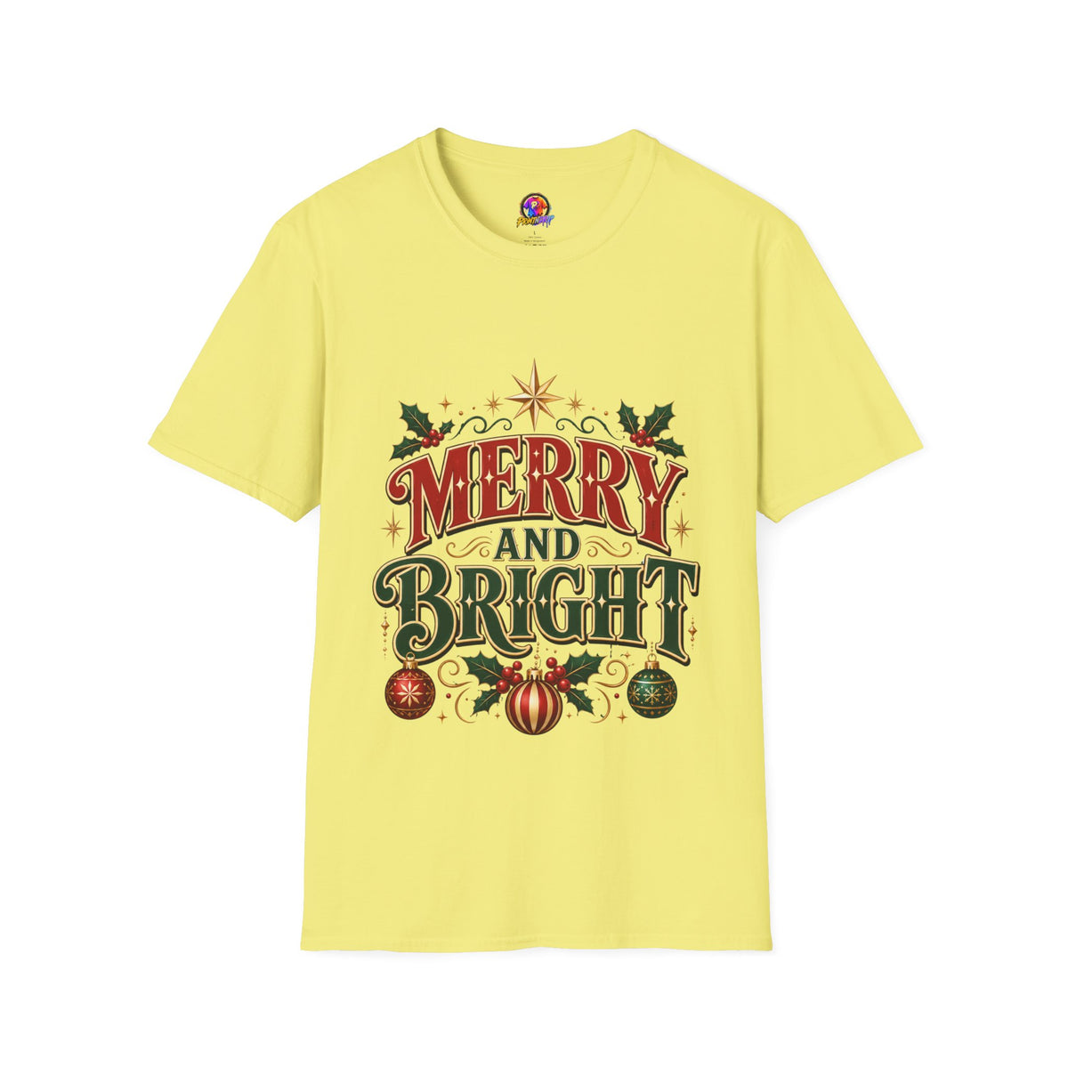 Merry and Bright T-Shirt — Festive Christmas Holiday Tee