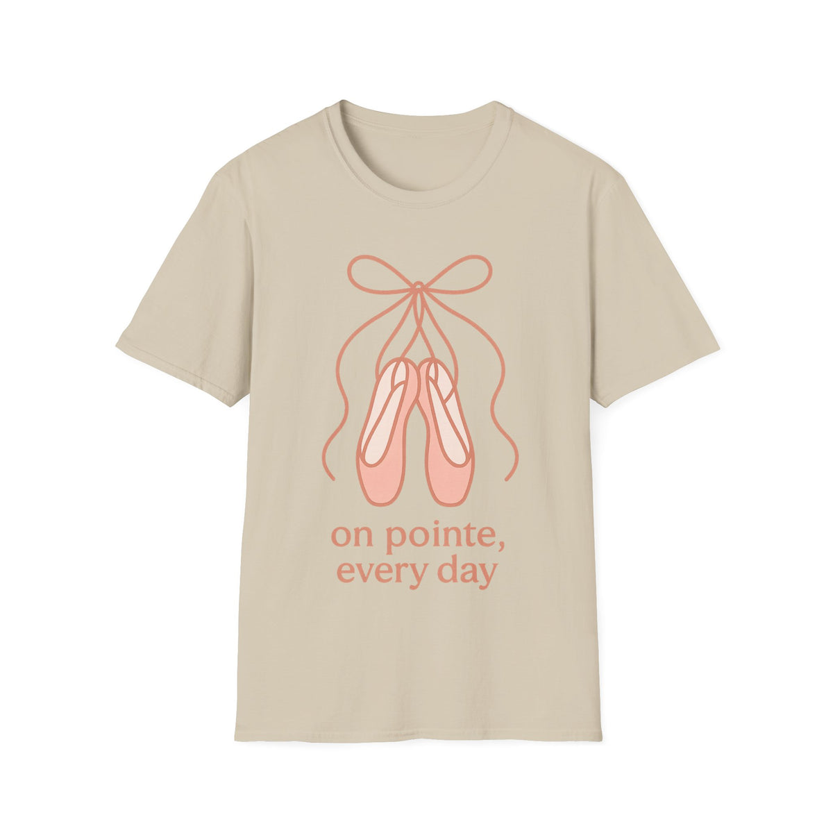 "On Pointe Every Day" Ballet Pointe Shoes Tee - Cute Coquette Balletcore Aesthetic White T-Shirt - Trending Now - September 2026
