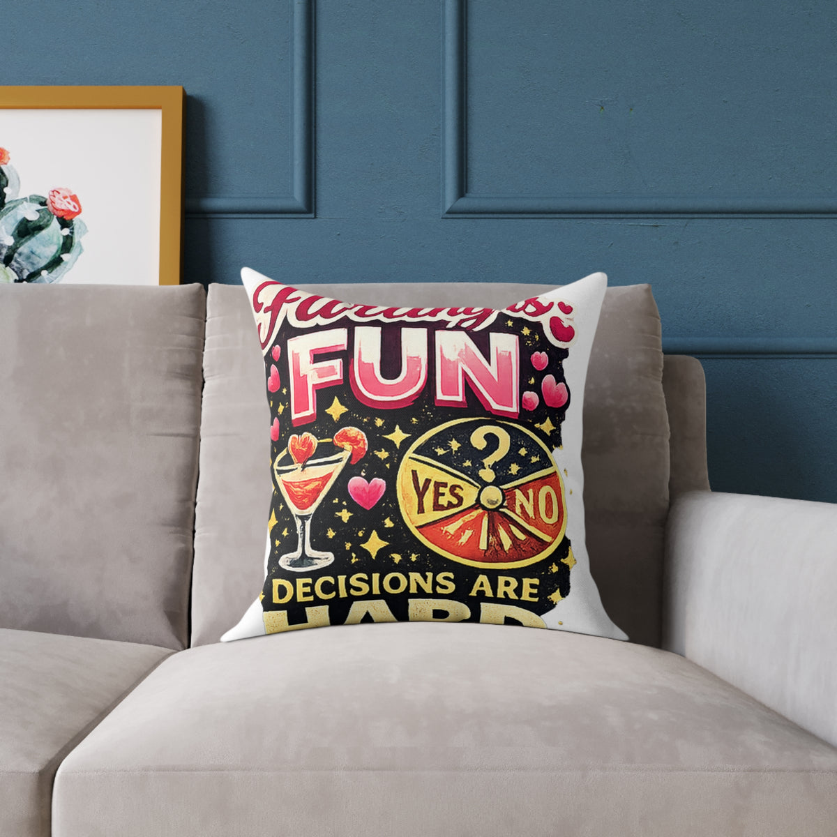 Libra Zodiac Flirting Is Fun Square Poly Canvas Pillow