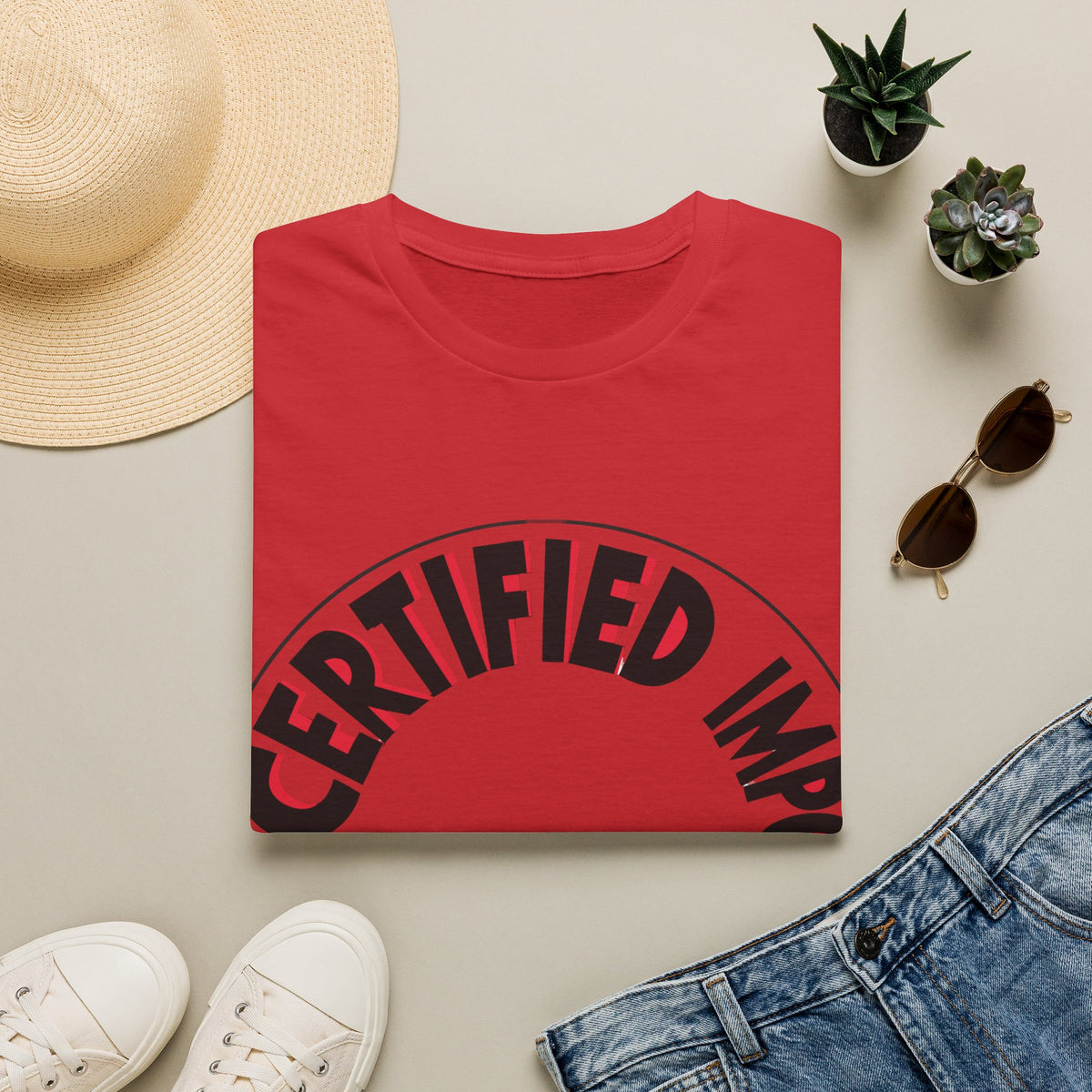 Certified Imposter Energy Retro Circular Tee - Funny Gaming Slogan Graphic T-Shirt - Trending Now - September 2026