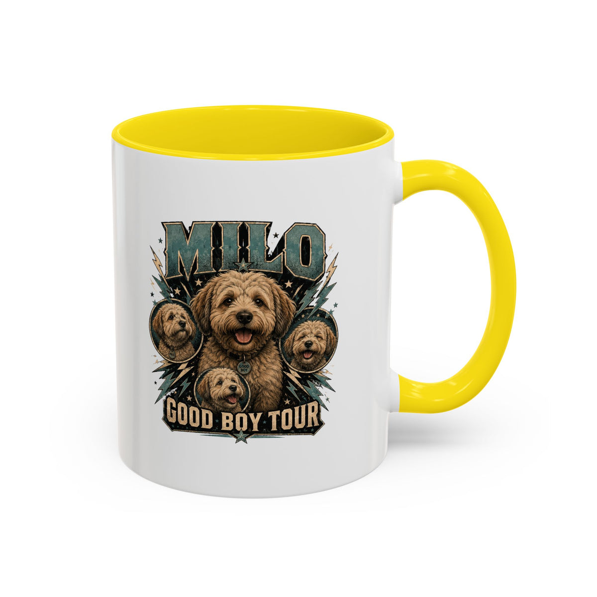 Milo Bailey Dog Dad Mom Milo "Good Boy Tour" Accent Coffee Mug – Personalized Dog Lover Gift