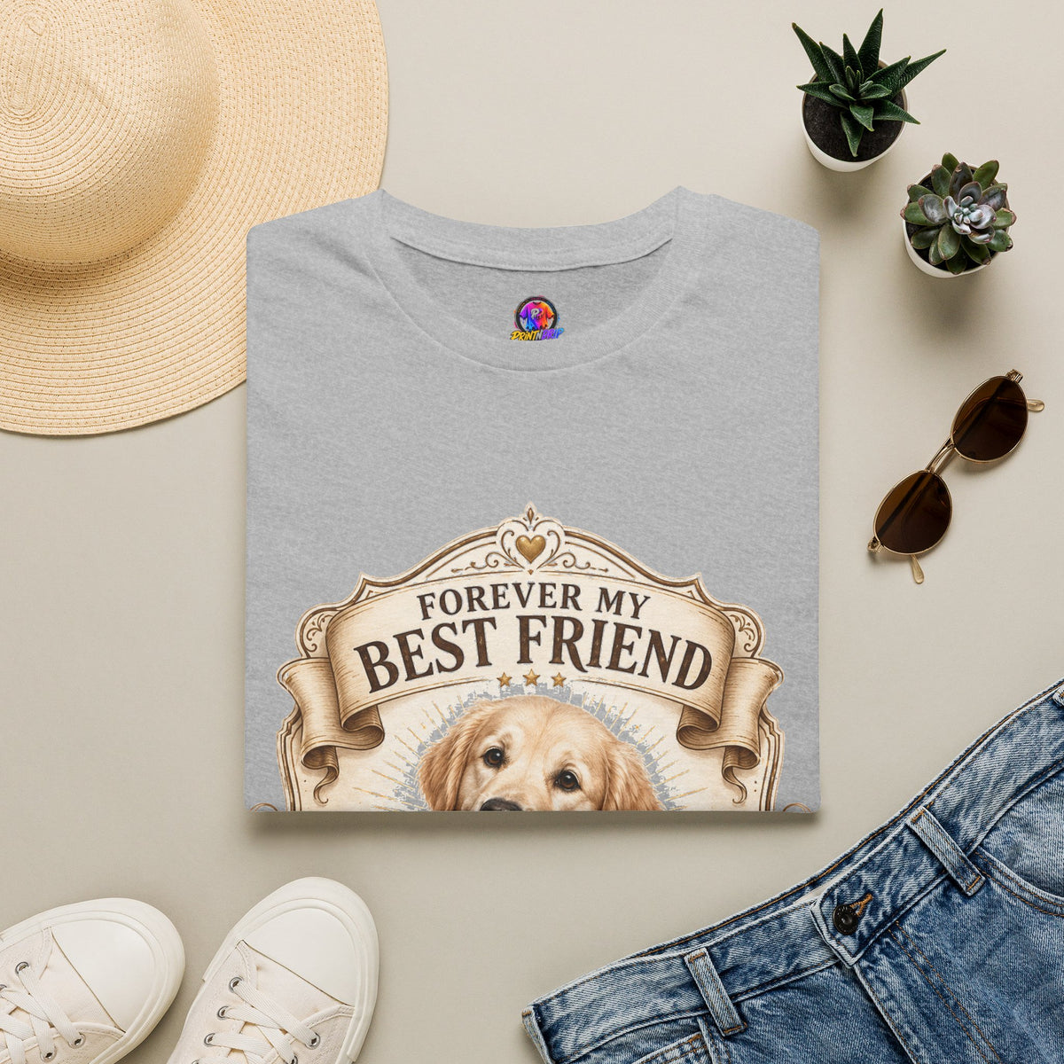 Forever My Best Friend Golden Retriever T-Shirt — Personalized Pet Memorial Tee