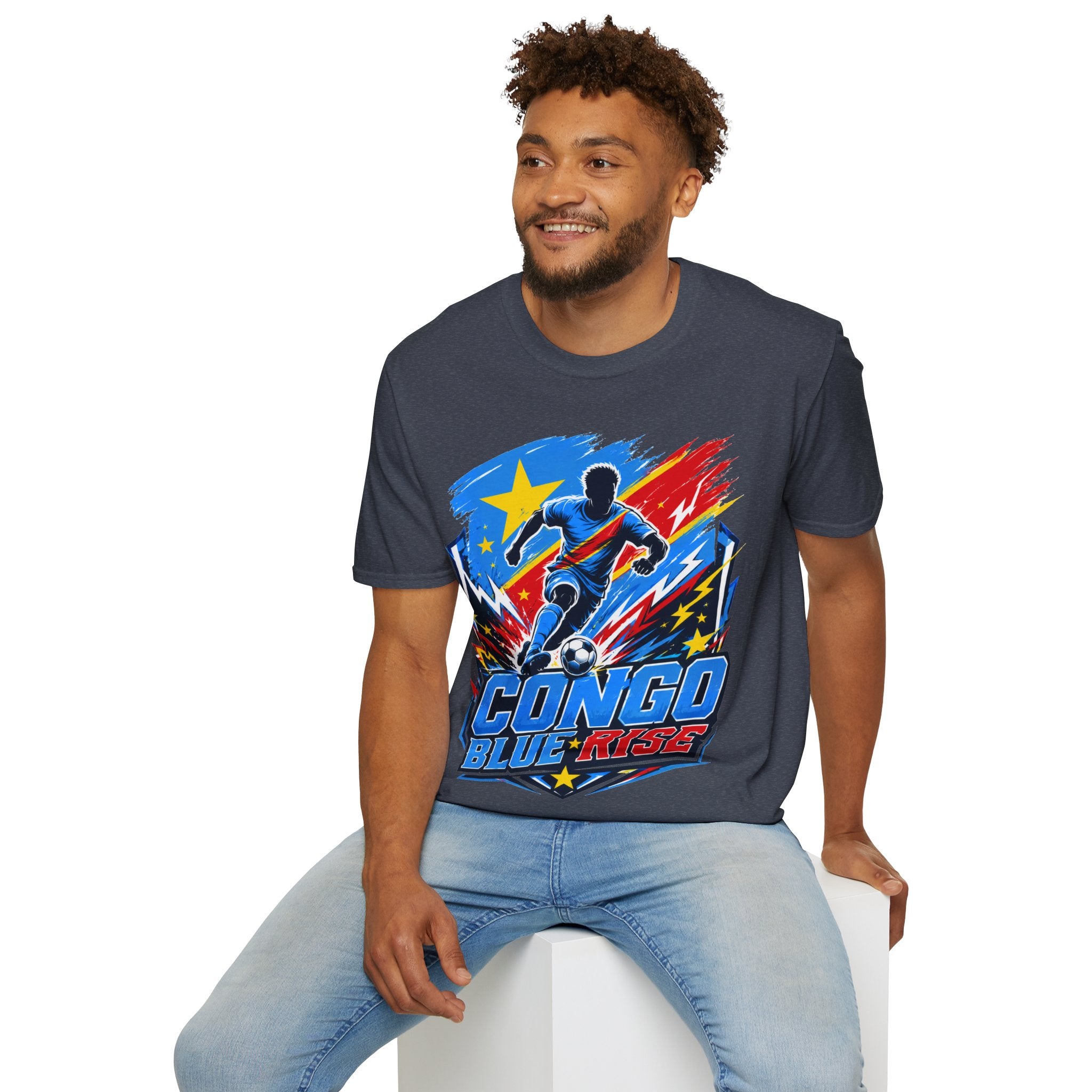 Congo Soccer T-Shirt — Congo Blue Rise Football Fan Tee
