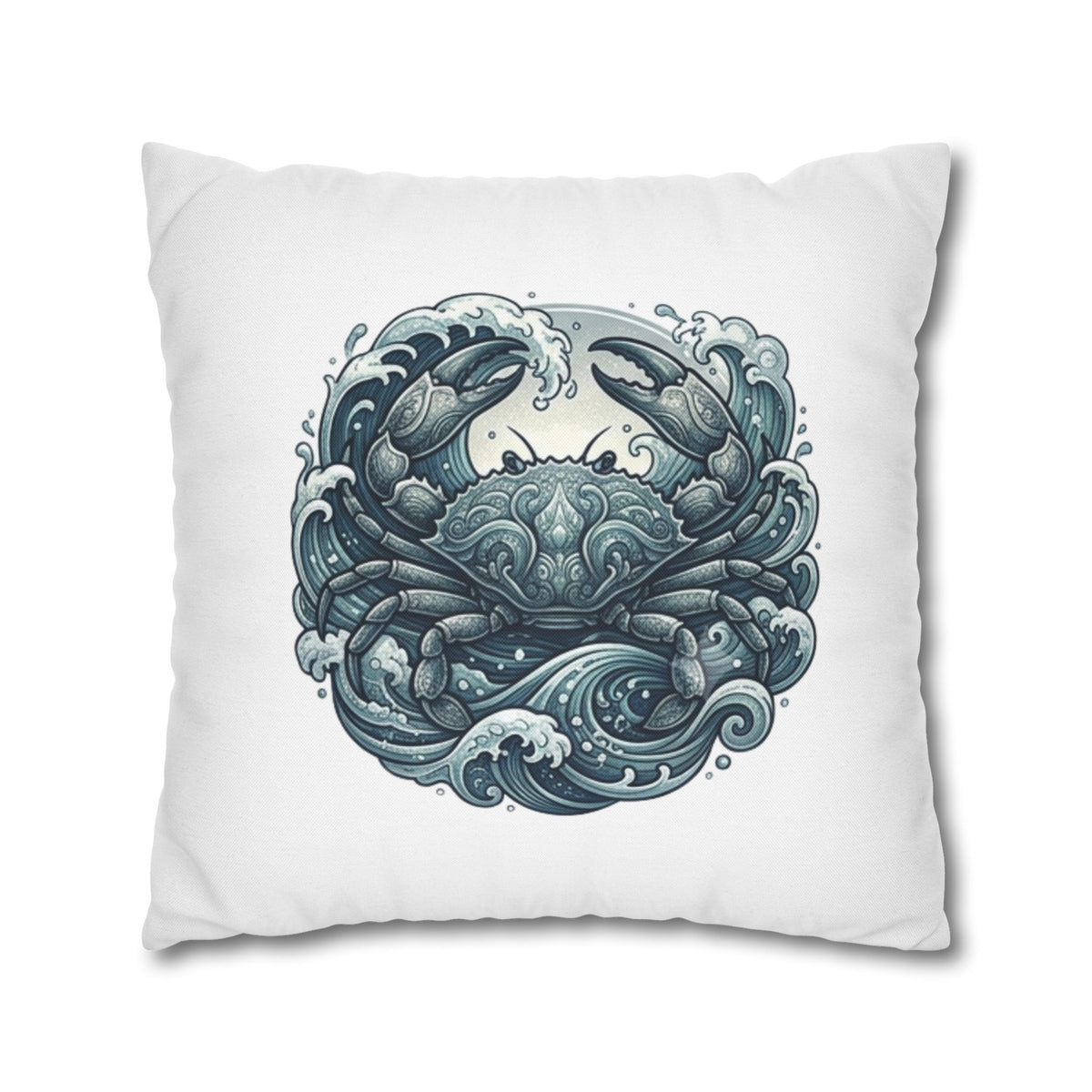 Cancer Zodiac Ocean Crab Decorative Pillowcase — Nautical Coastal Accent