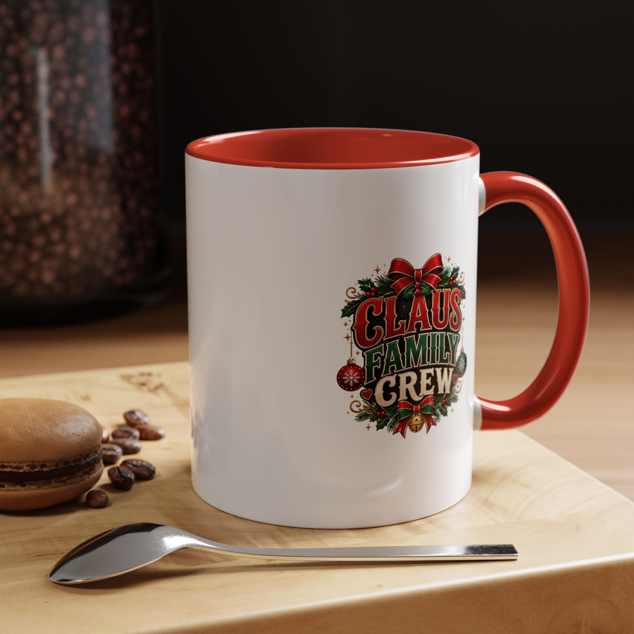 Claus Family Crew Accent Coffee Mug – Holiday Christmas Tea & Coffee Cup